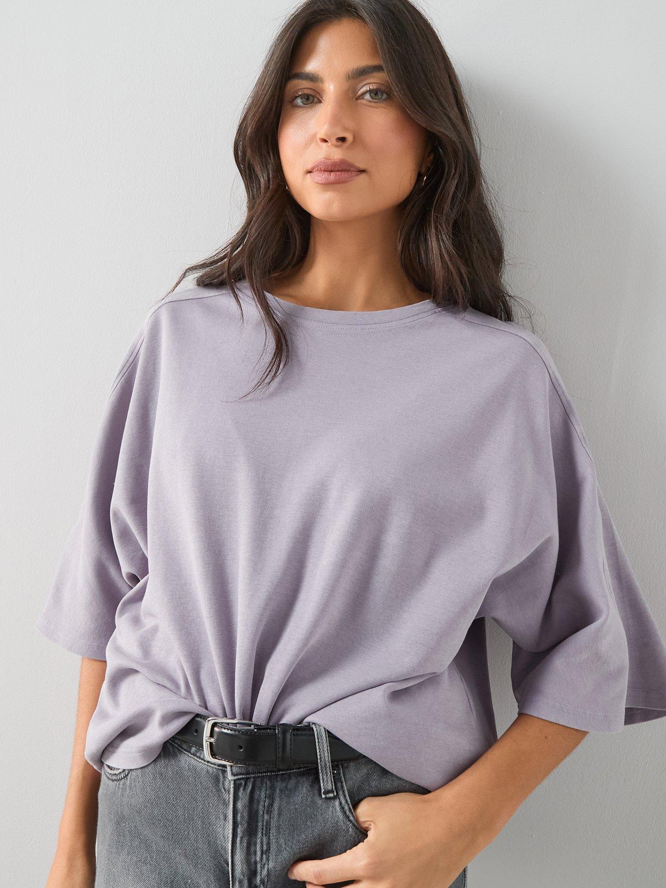 Image 3 of 6 of The Very Collection Washed T-Shirt - Purple