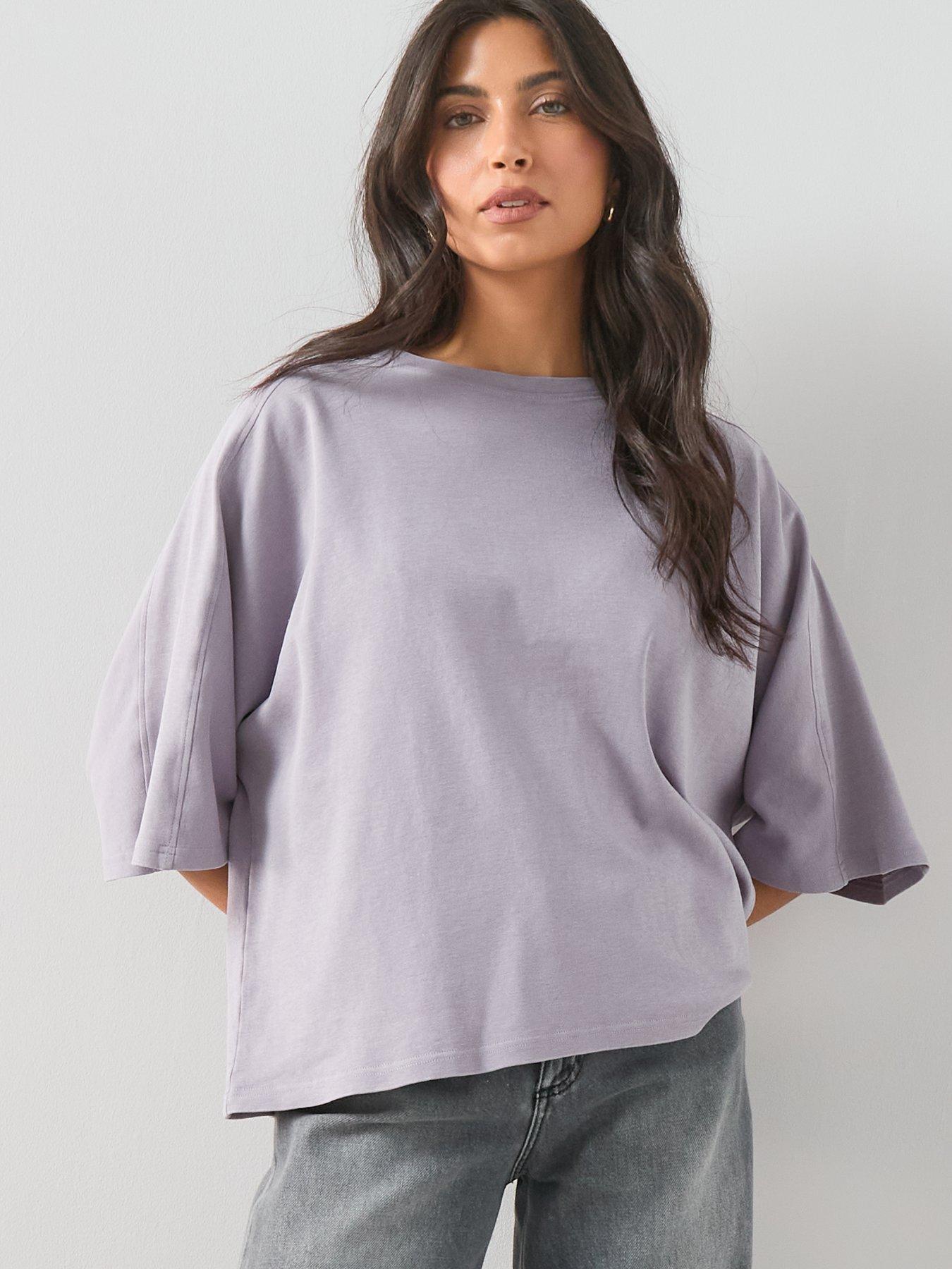 Image 4 of 6 of The Very Collection Washed T-Shirt - Purple