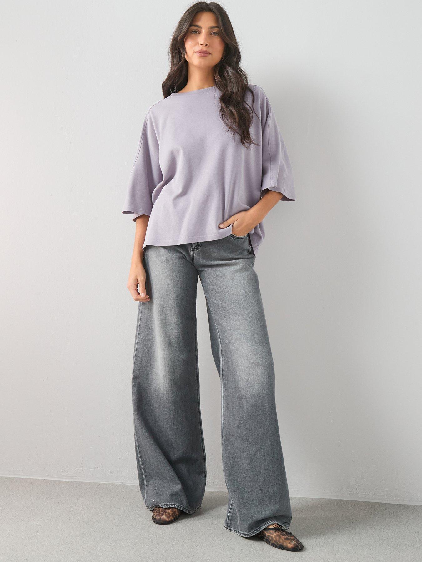 Image 5 of 6 of The Very Collection Washed T-Shirt - Purple