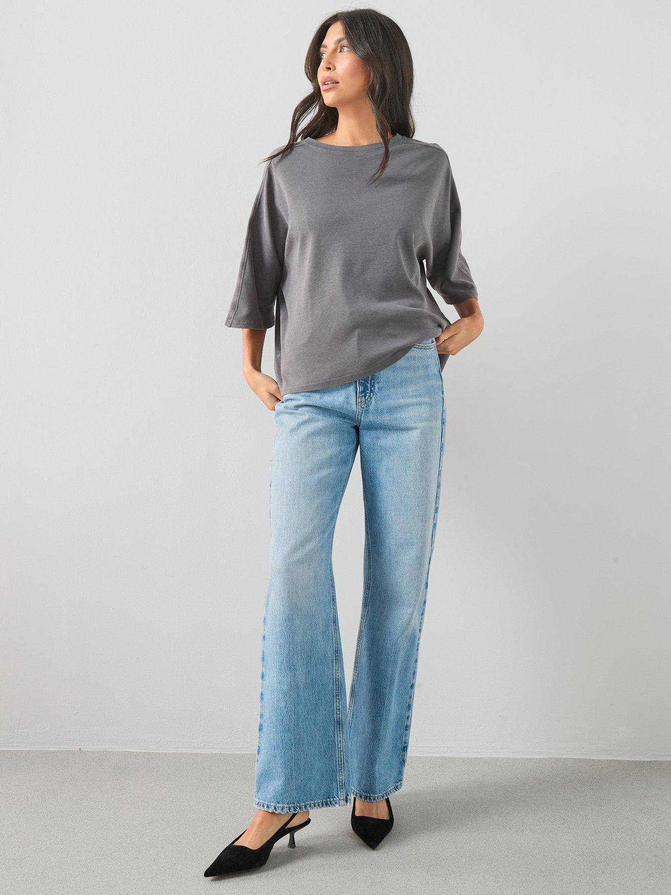 Image 6 of 6 of The Very Collection Washed T-Shirt - Grey