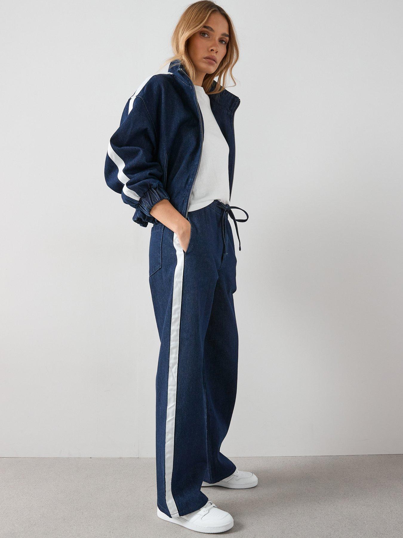 The Very Collection Side Stripe Co-Ord Jeans - Dark Wash