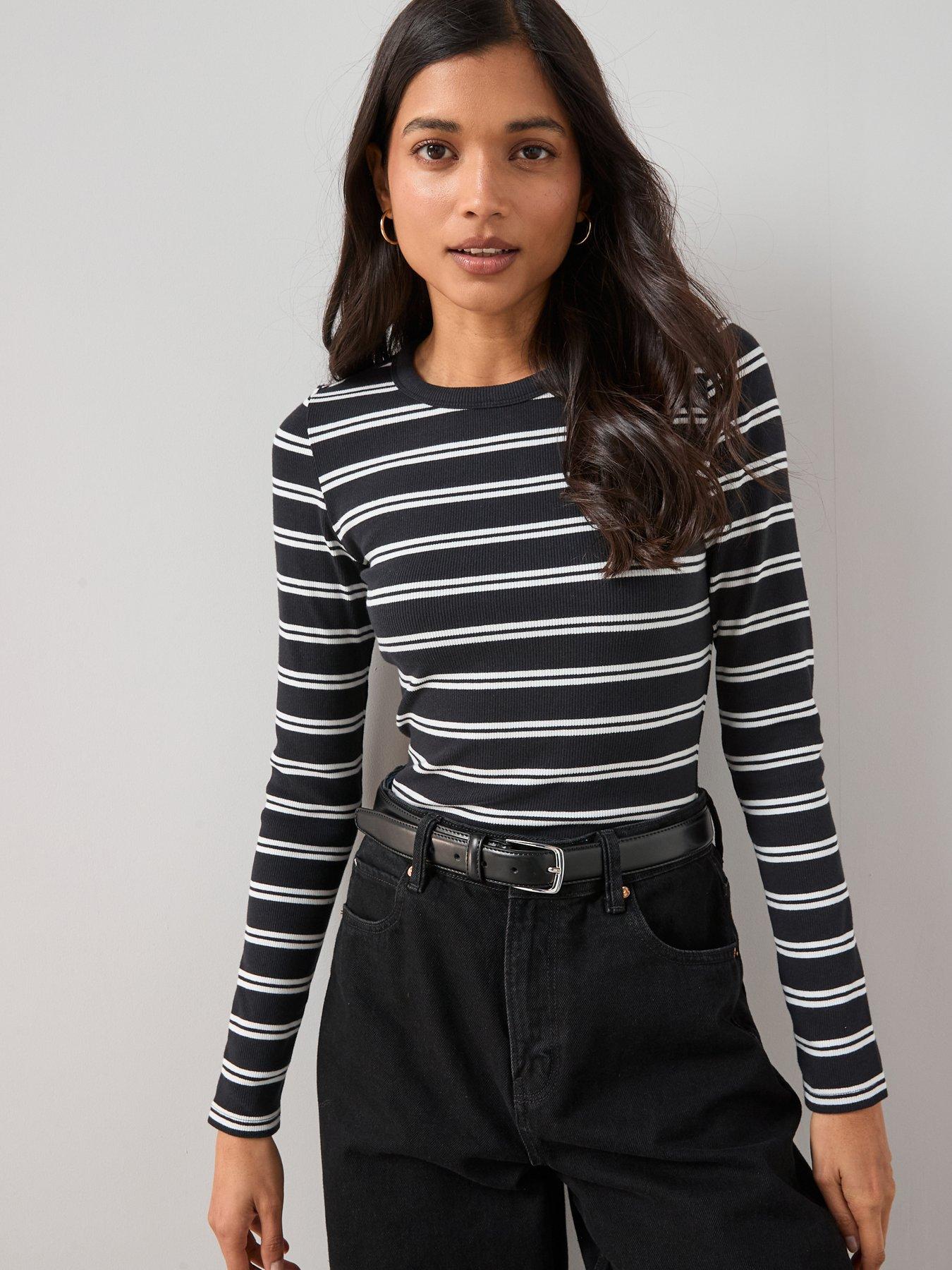 Image 1 of 7 of The Very Collection Stretch Long Sleeve Rib T-shirt