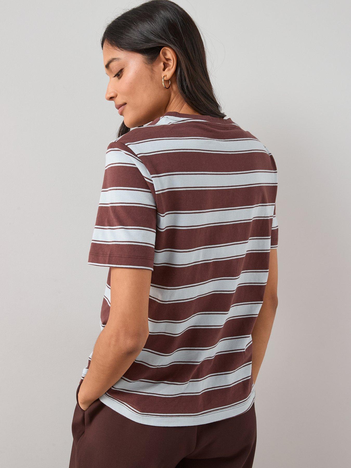 Image 2 of 6 of The Very Collection Crew Neck T-shirt - Stripe