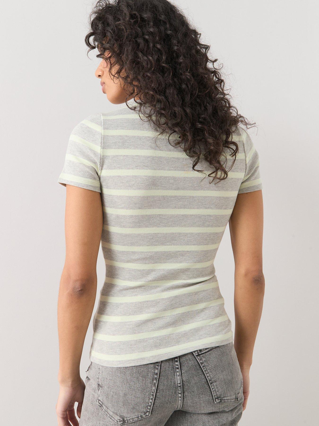 Image 2 of 6 of The Very Collection Stretch Rib T-shirt - Stripe