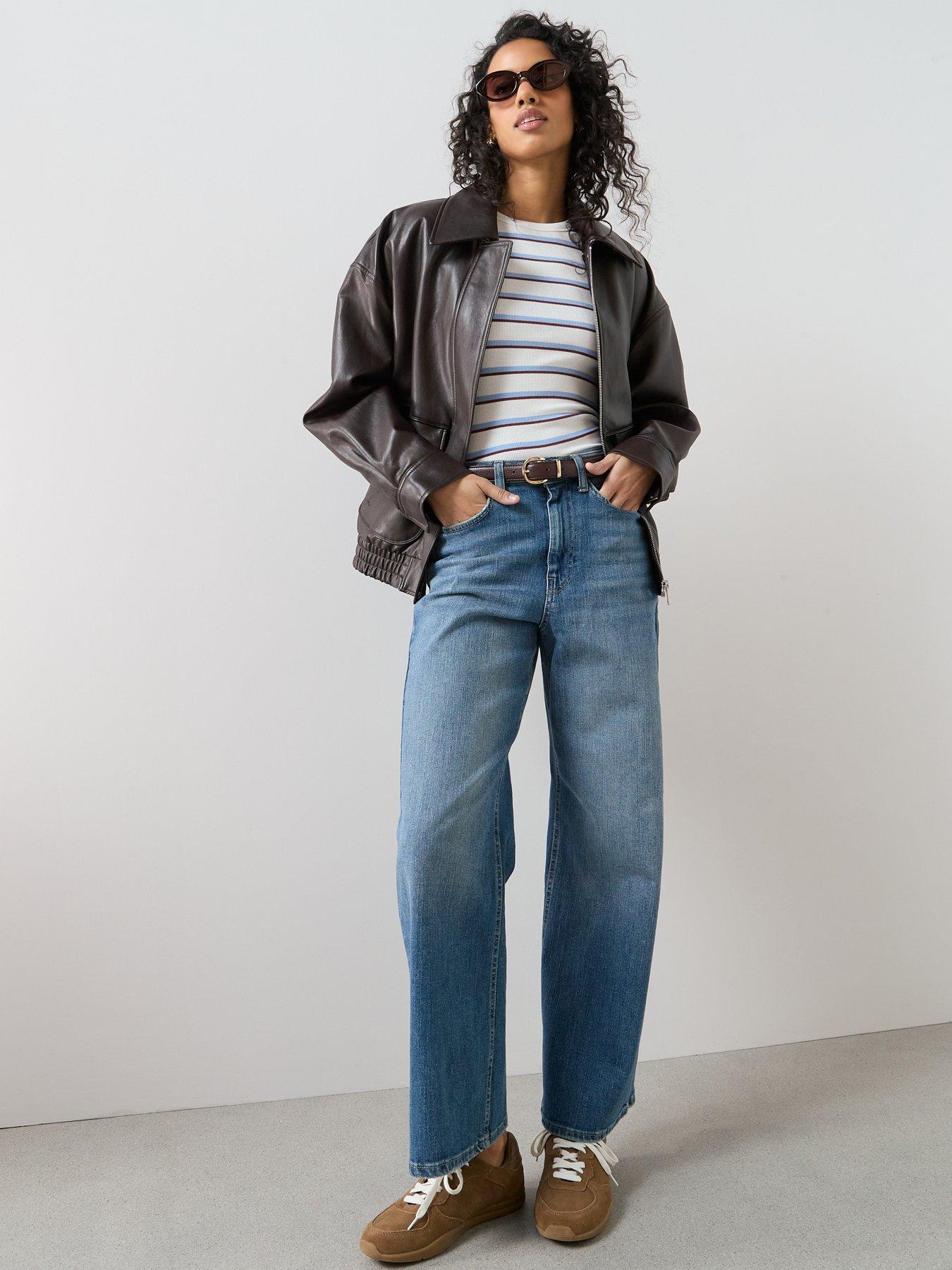 Image 3 of 6 of The Very Collection Stretch Rib T-shirt - Stripe