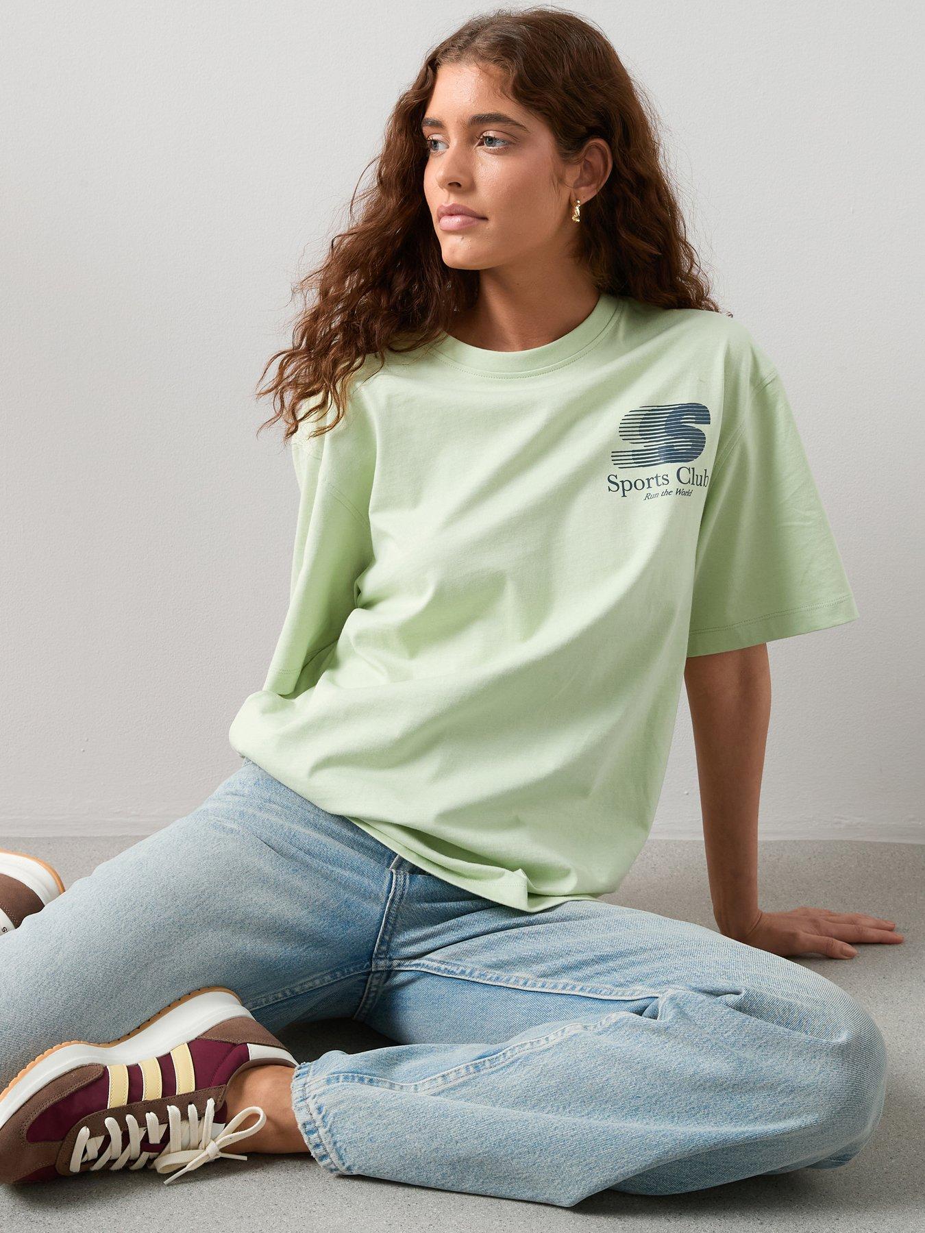 The Very Collection Green Graphic Sports Tee