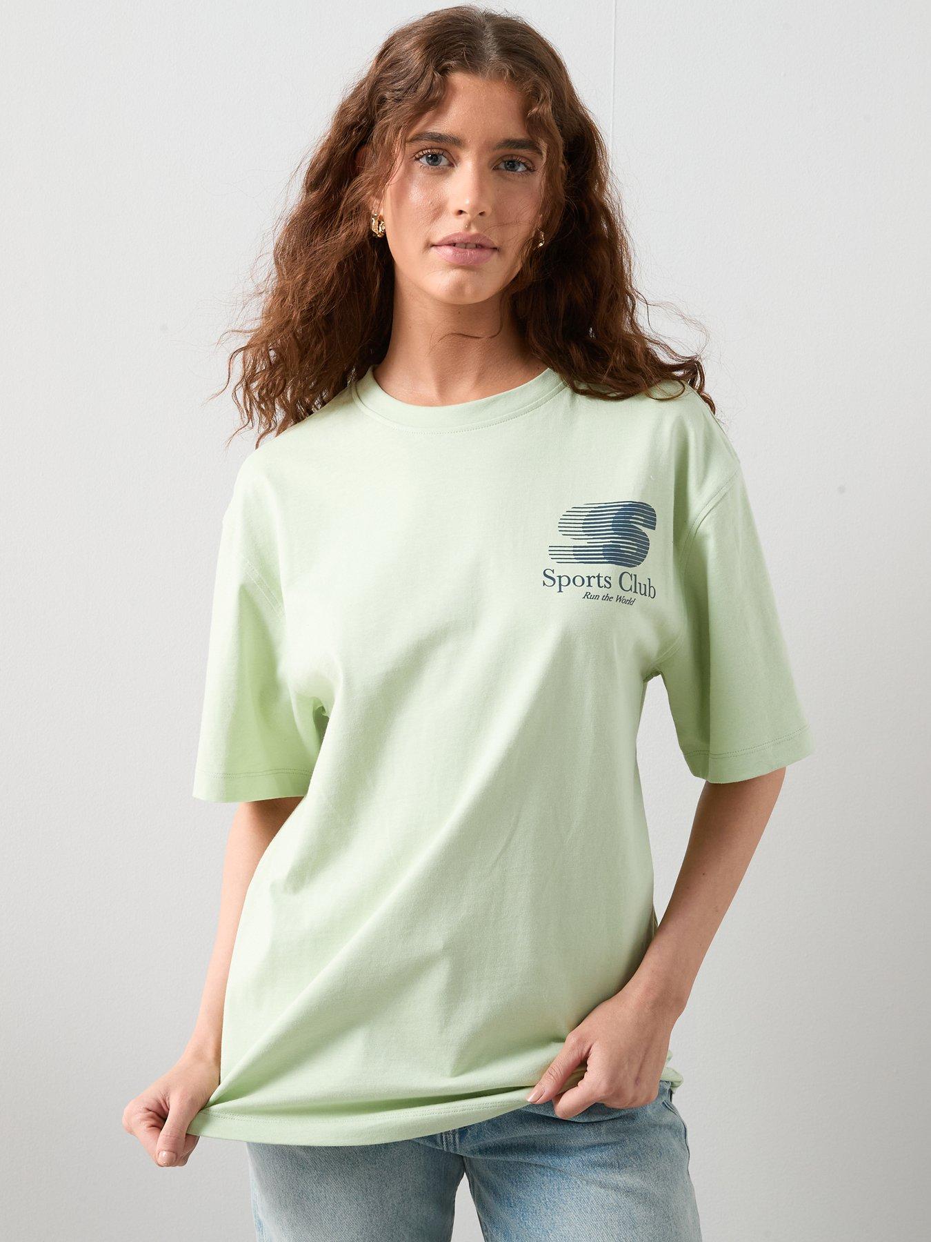 Image 3 of 6 of The Very Collection Green Graphic Sports T-Shirt - Green