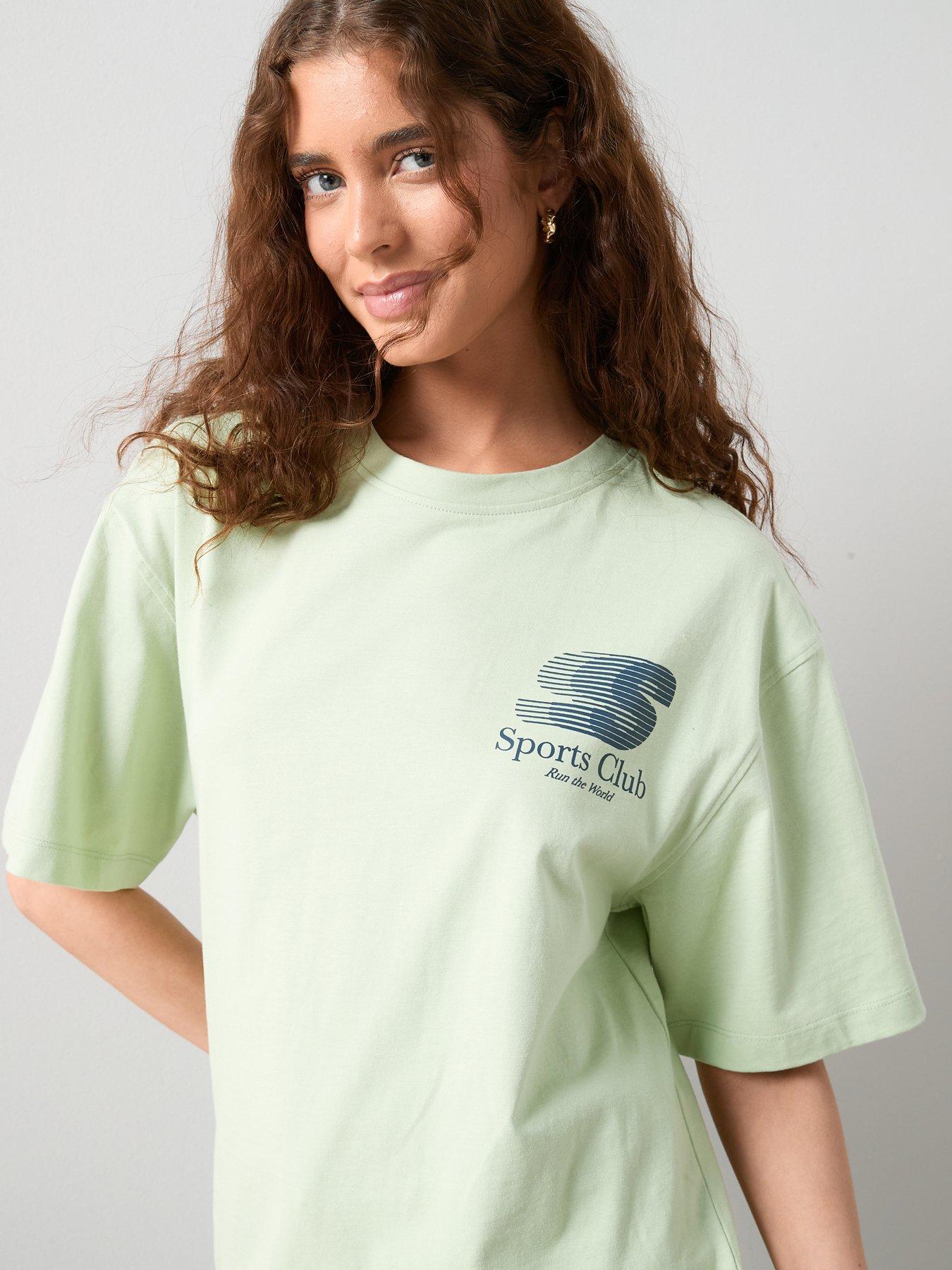 Image 4 of 6 of The Very Collection Green Graphic Sports T-Shirt - Green