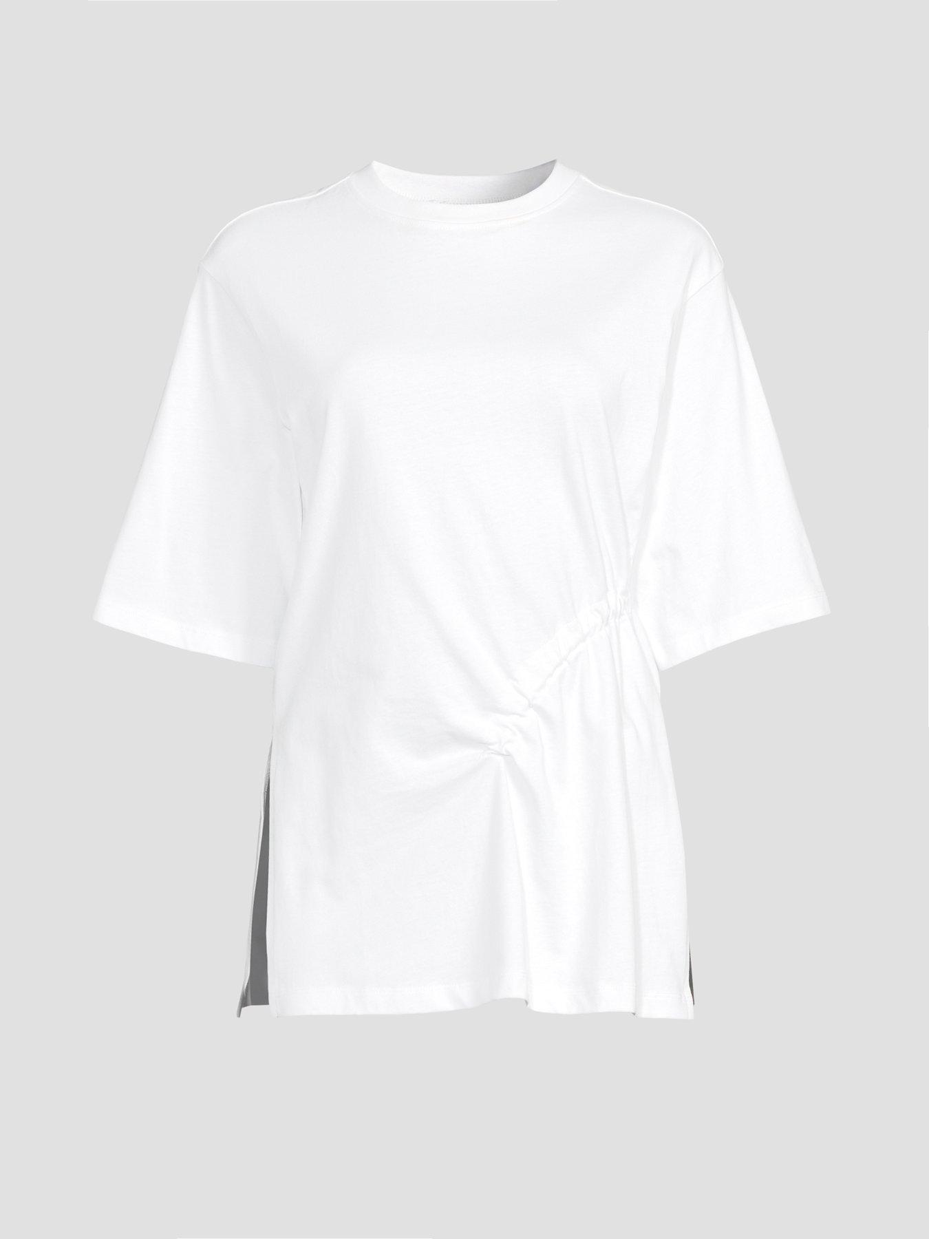 Image 7 of 7 of The Very Collection Ruched Side T-Shirt - White