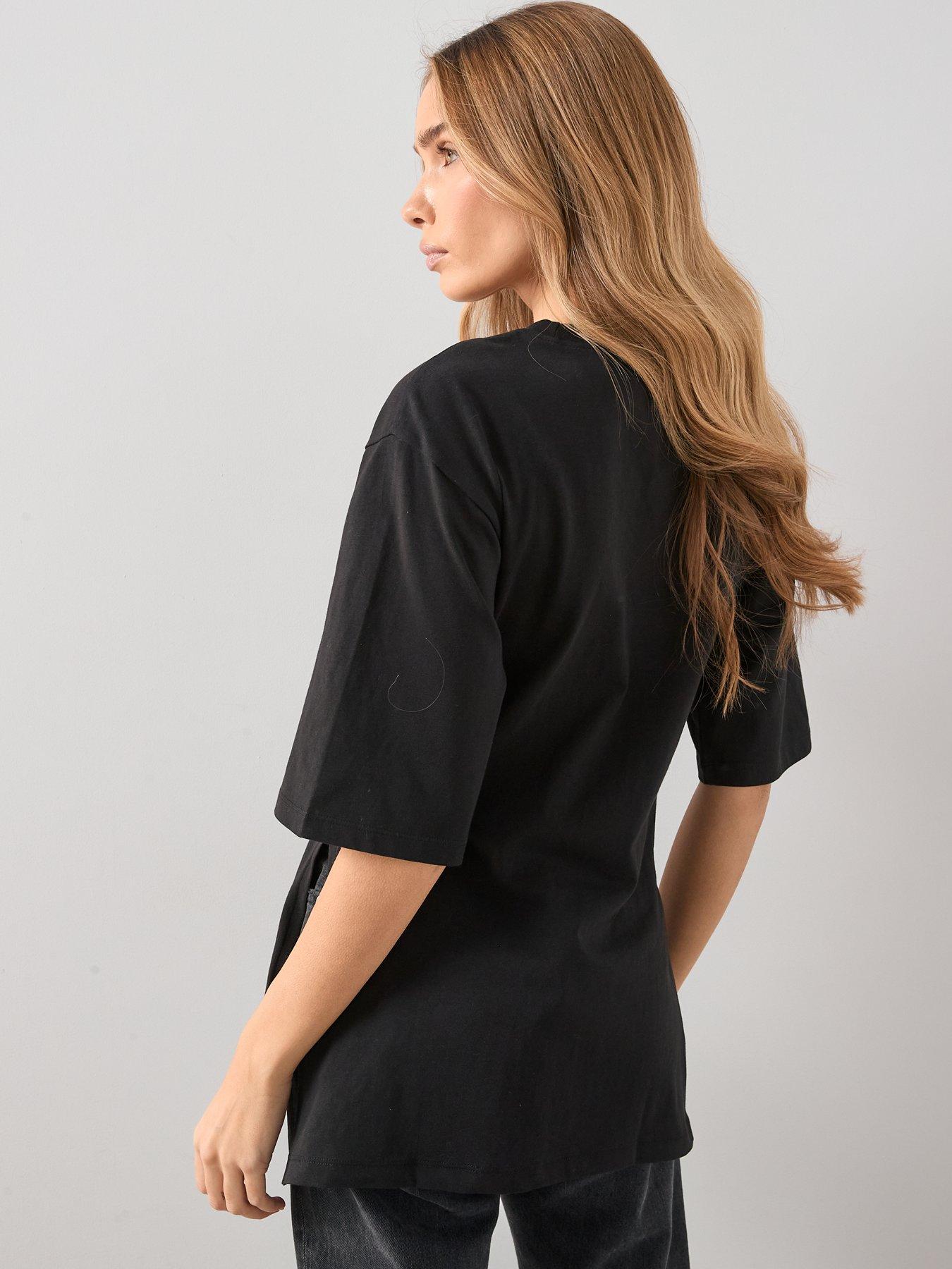 Image 2 of 7 of The Very Collection Ruched Side T-Shirt - Black