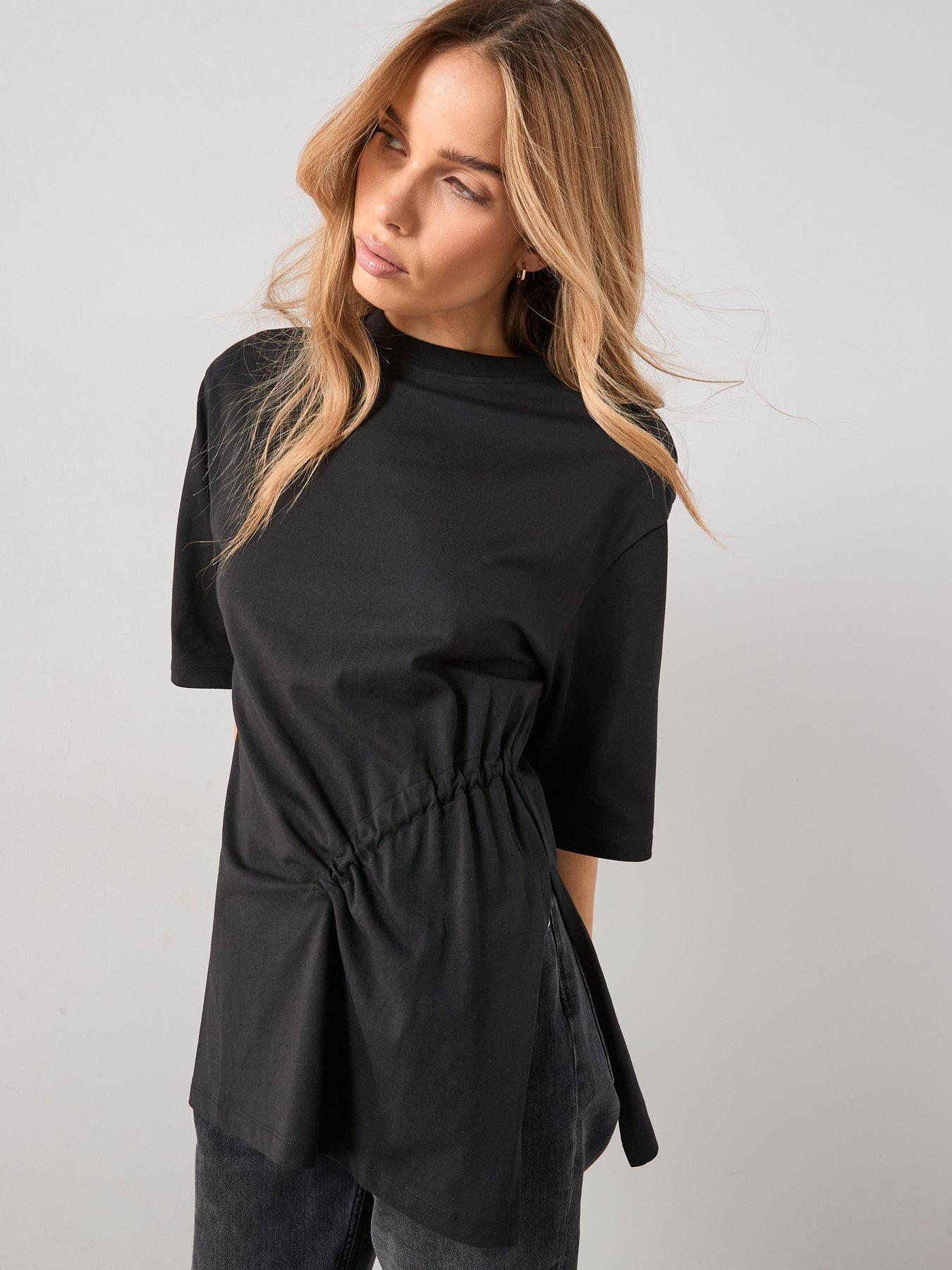 Image 5 of 7 of The Very Collection Ruched Side T-Shirt - Black