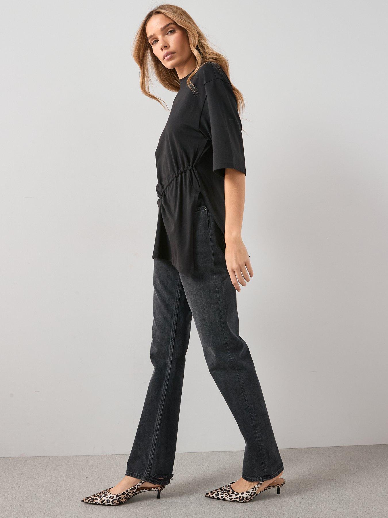 Image 6 of 7 of The Very Collection Ruched Side T-Shirt - Black