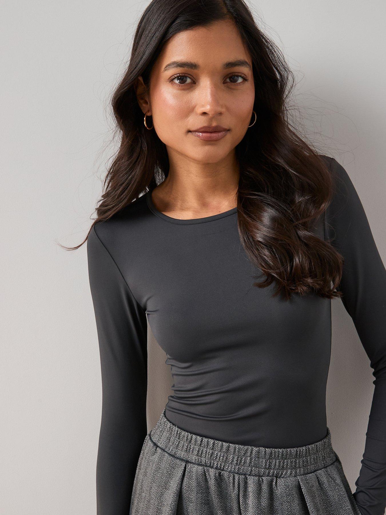 The Very Collection Soft Touch Long Sleeve Crewe T-shirt - Grey