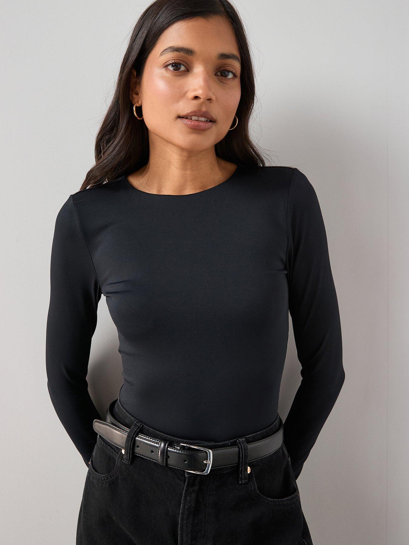 The Very Collection Soft Touch Long Sleeve Bodysuit - Black