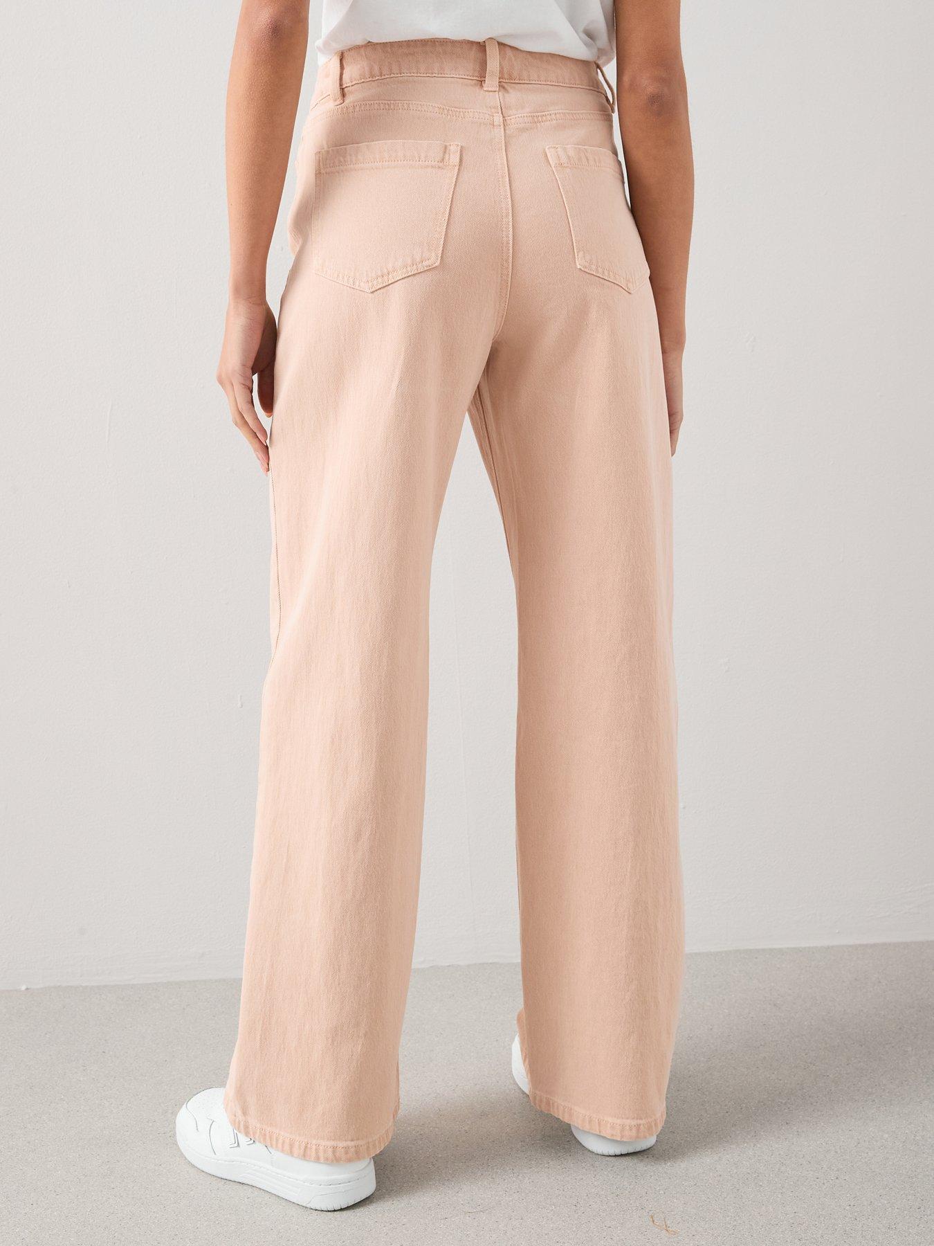 Image 2 of 7 of The Very Collection High Waist Wide Leg Jeans - Pink