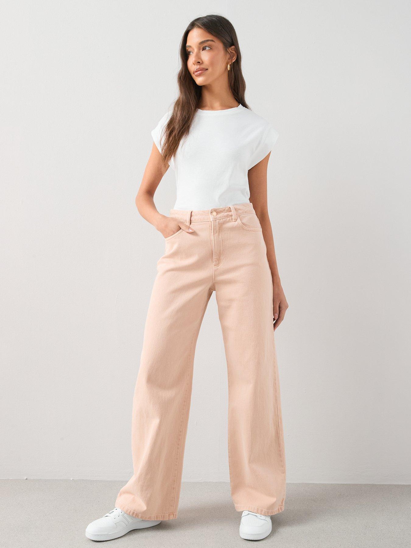 Image 6 of 7 of The Very Collection High Waist Wide Leg Jeans - Pink
