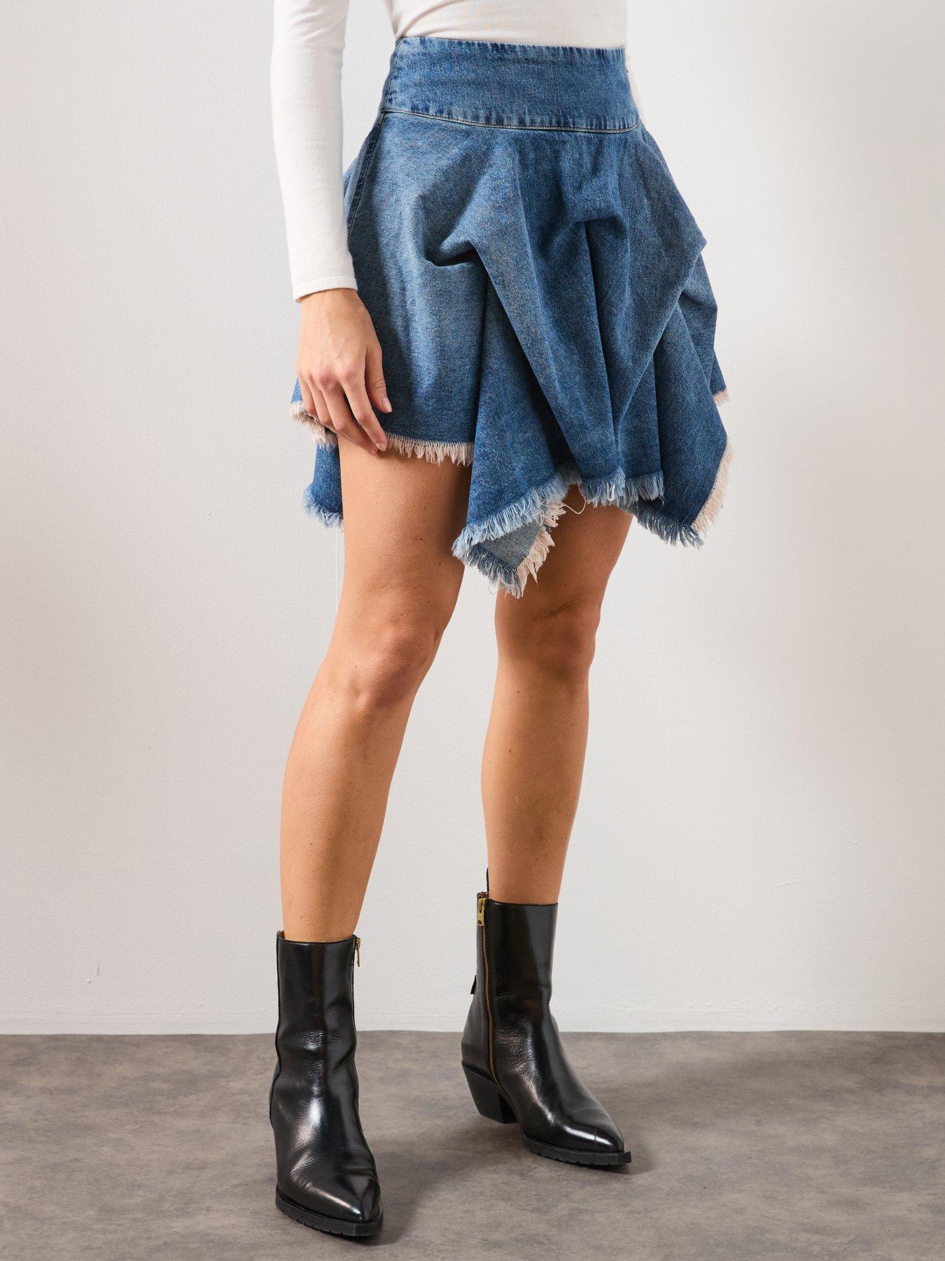 AllSaints: Crissy Denim Skirt - Light Wash