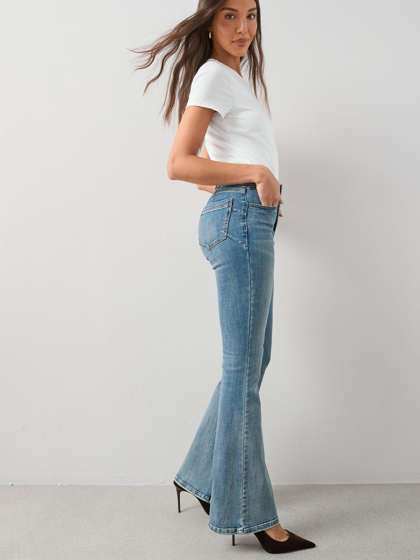 The Very Collection Triple Button Flare Shaping Jeans