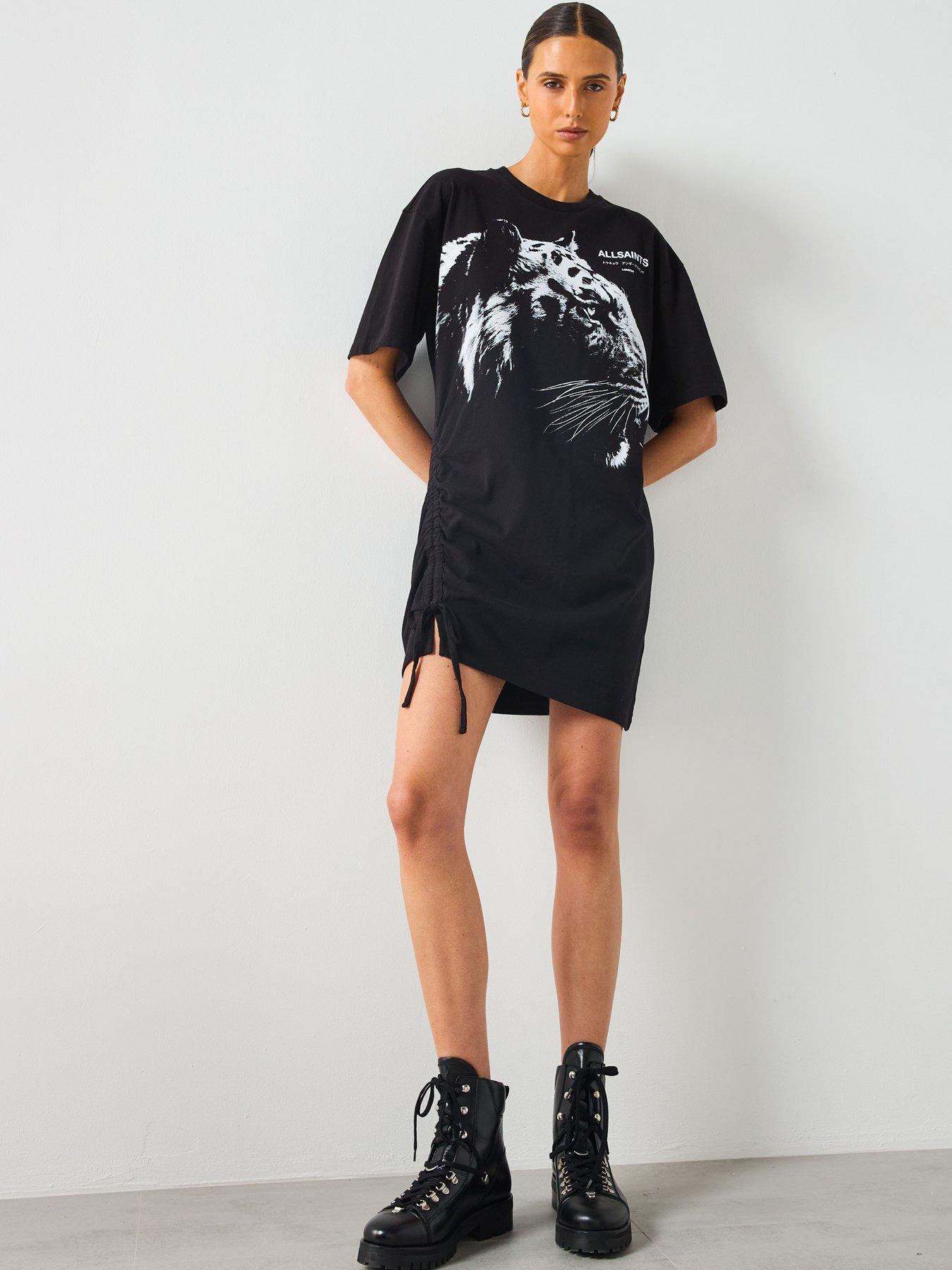 Image 3 of 6 of AllSaints Ivana Naeina Dress - Black