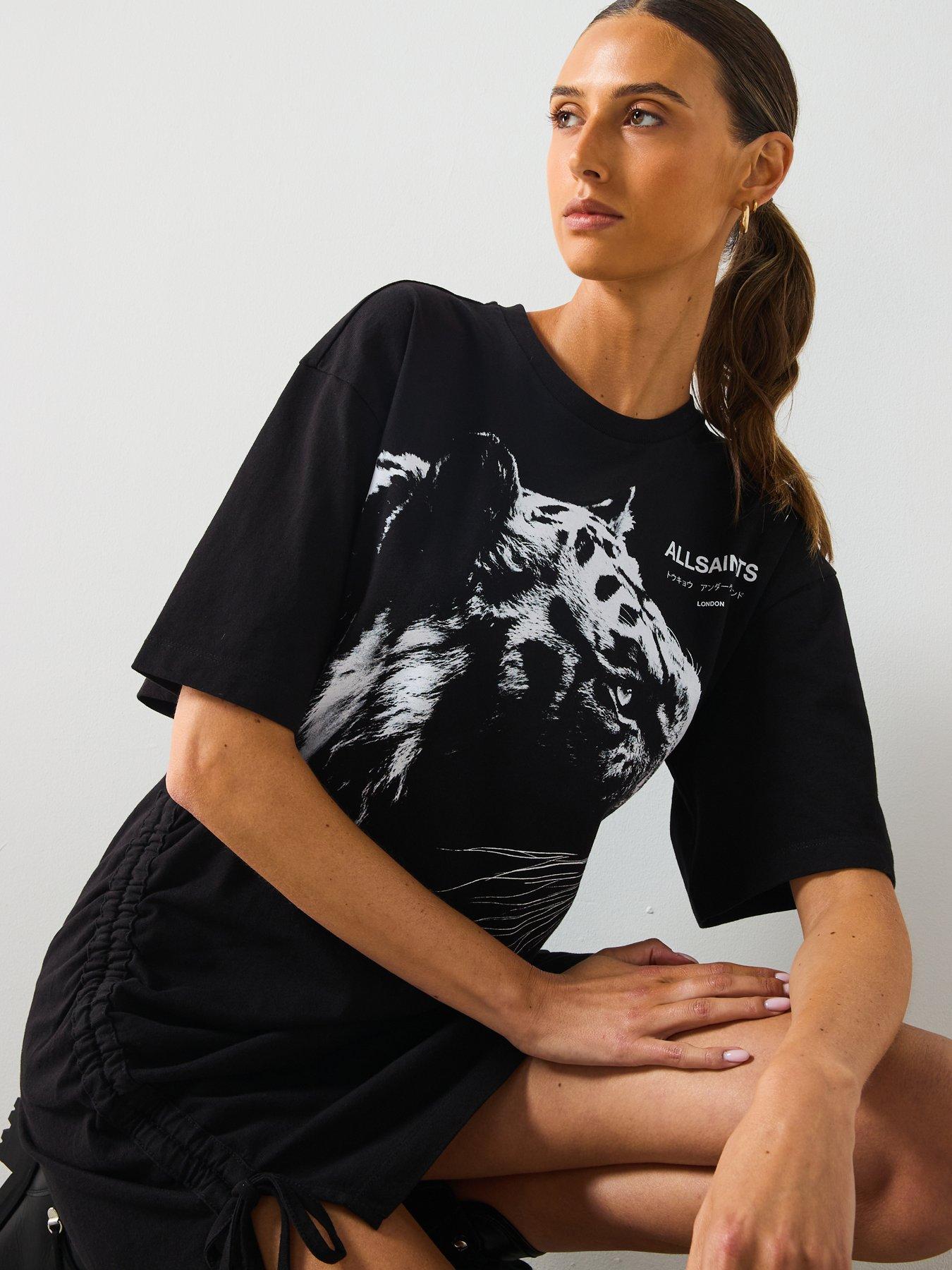 Image 6 of 6 of AllSaints Ivana Naeina Dress - Black