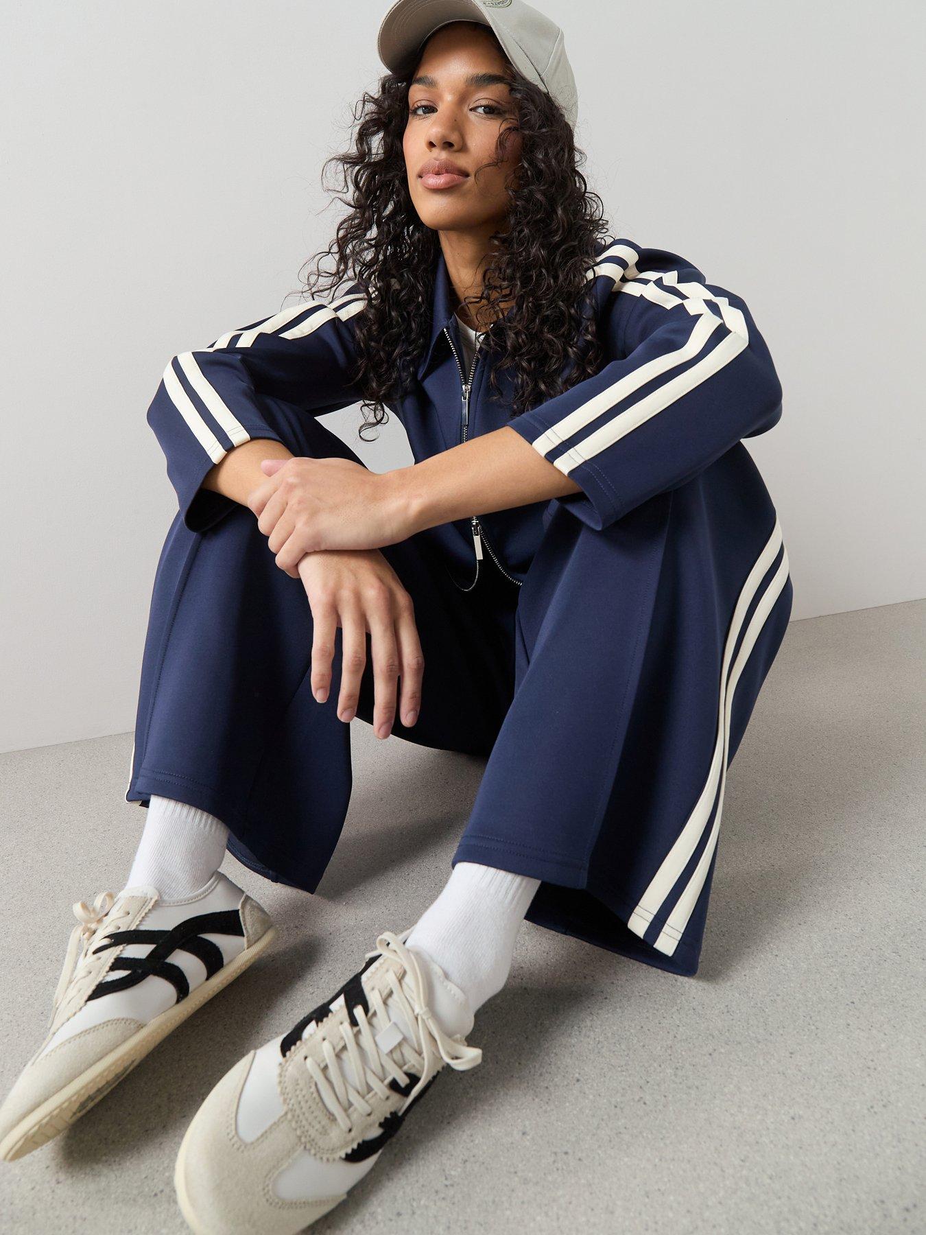 Image 1 of 6 of The Very Collection Zip Through Side Stripe Jacket Co-ord