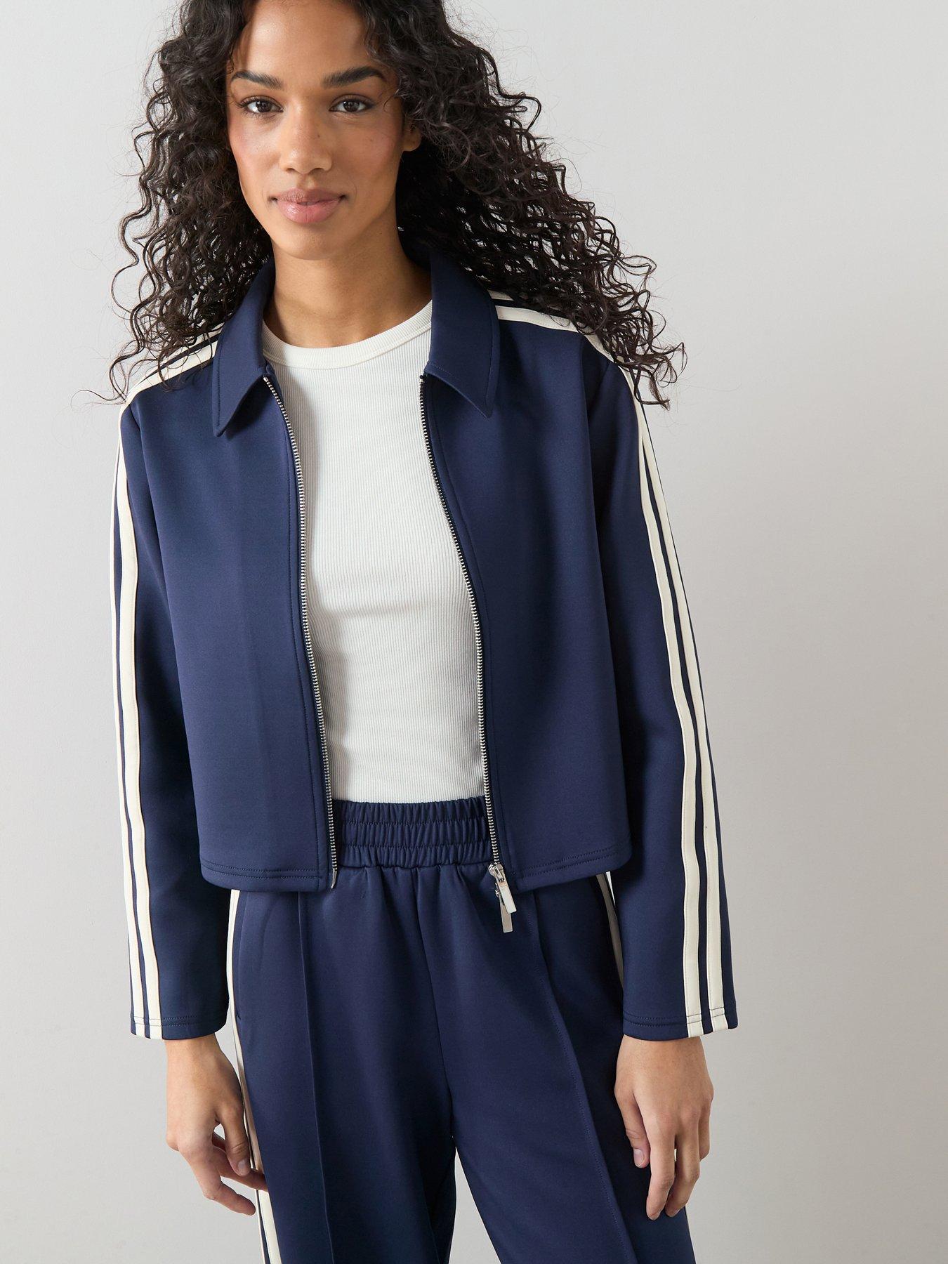 Image 4 of 6 of The Very Collection Zip Through Side Stripe Jacket Co-ord
