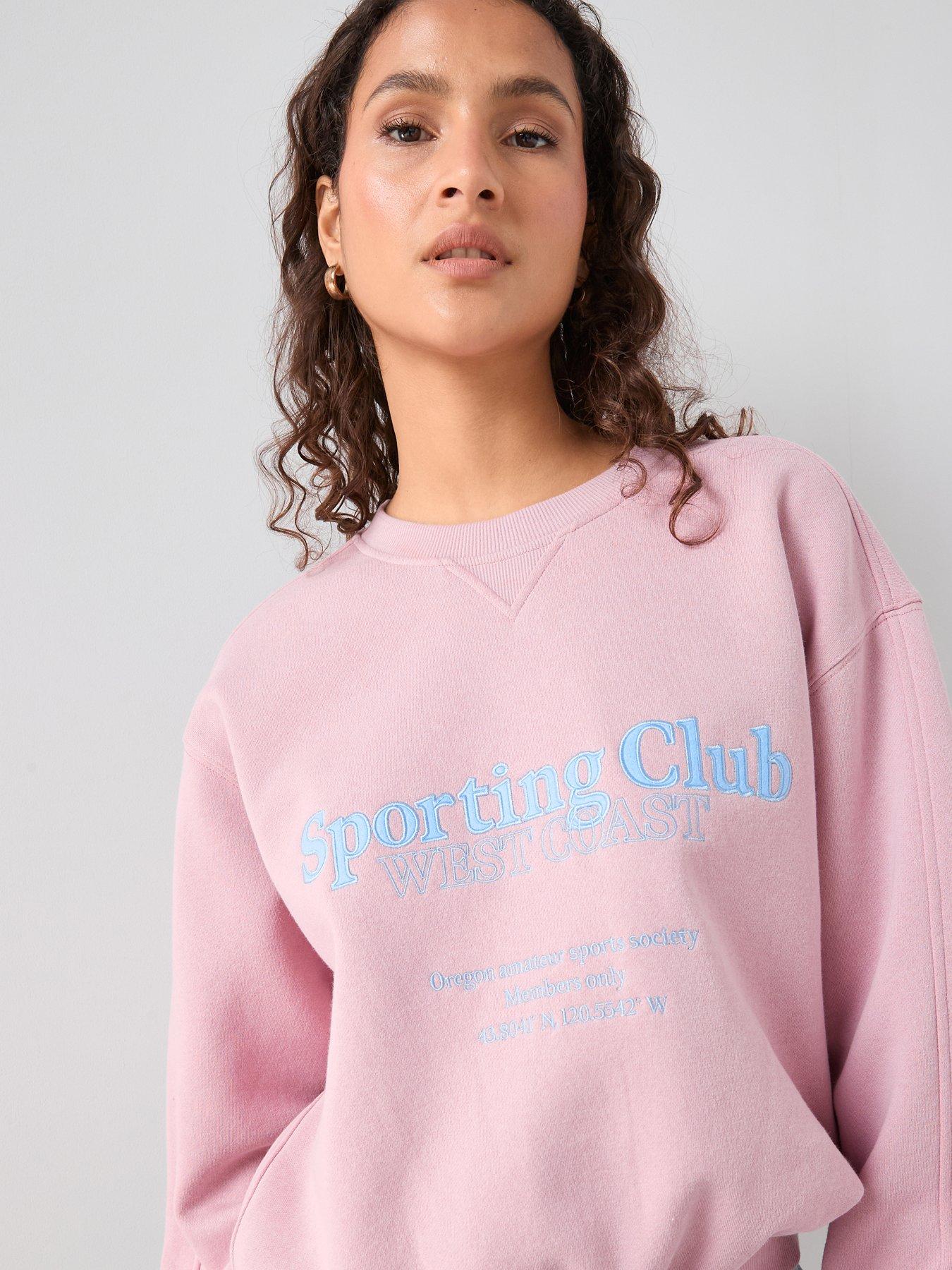 The Very Collection Crew Neck Graphic Sweater - Pink