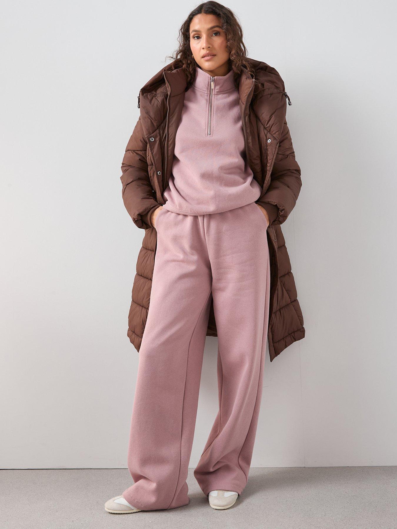 Image 3 of 7 of The Very Collection Wide Leg Joggers Co-Ord - Pink