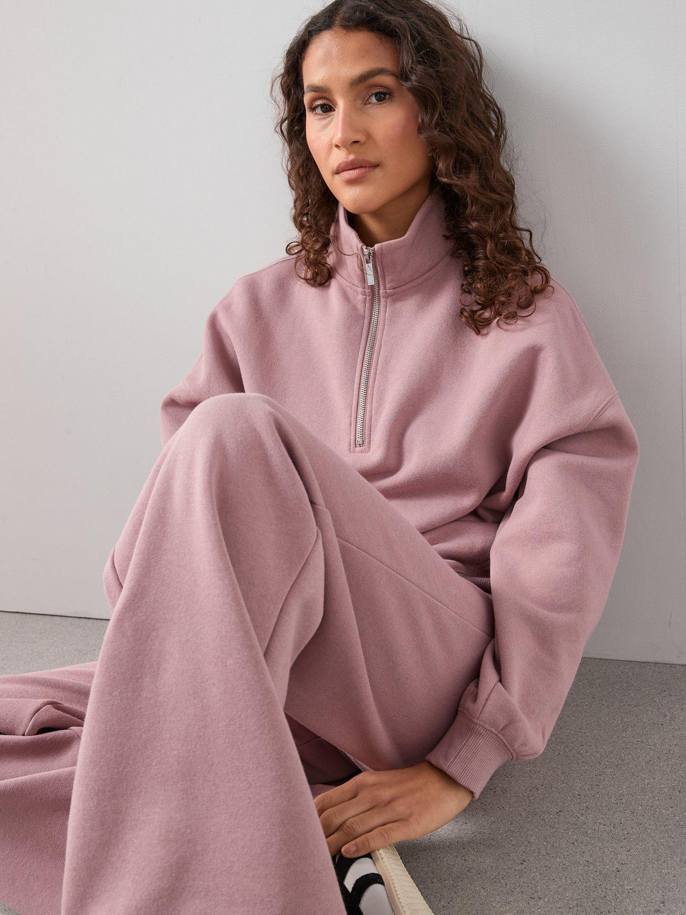 Image 6 of 7 of The Very Collection Wide Leg Joggers Co-Ord - Pink