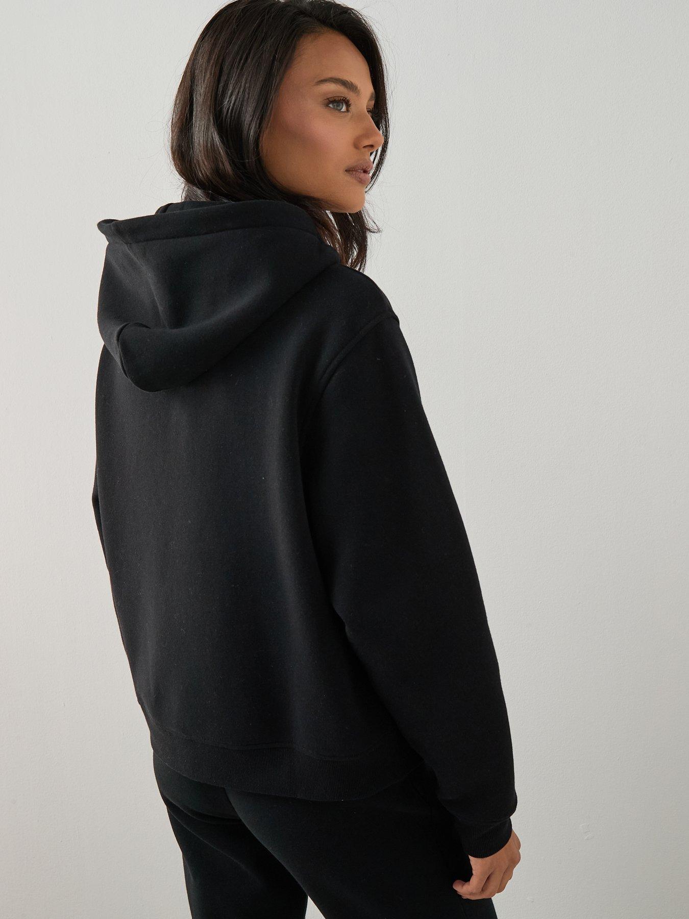 Image 2 of 7 of The Very Collection Zip Up Graphic Hoodie - Black