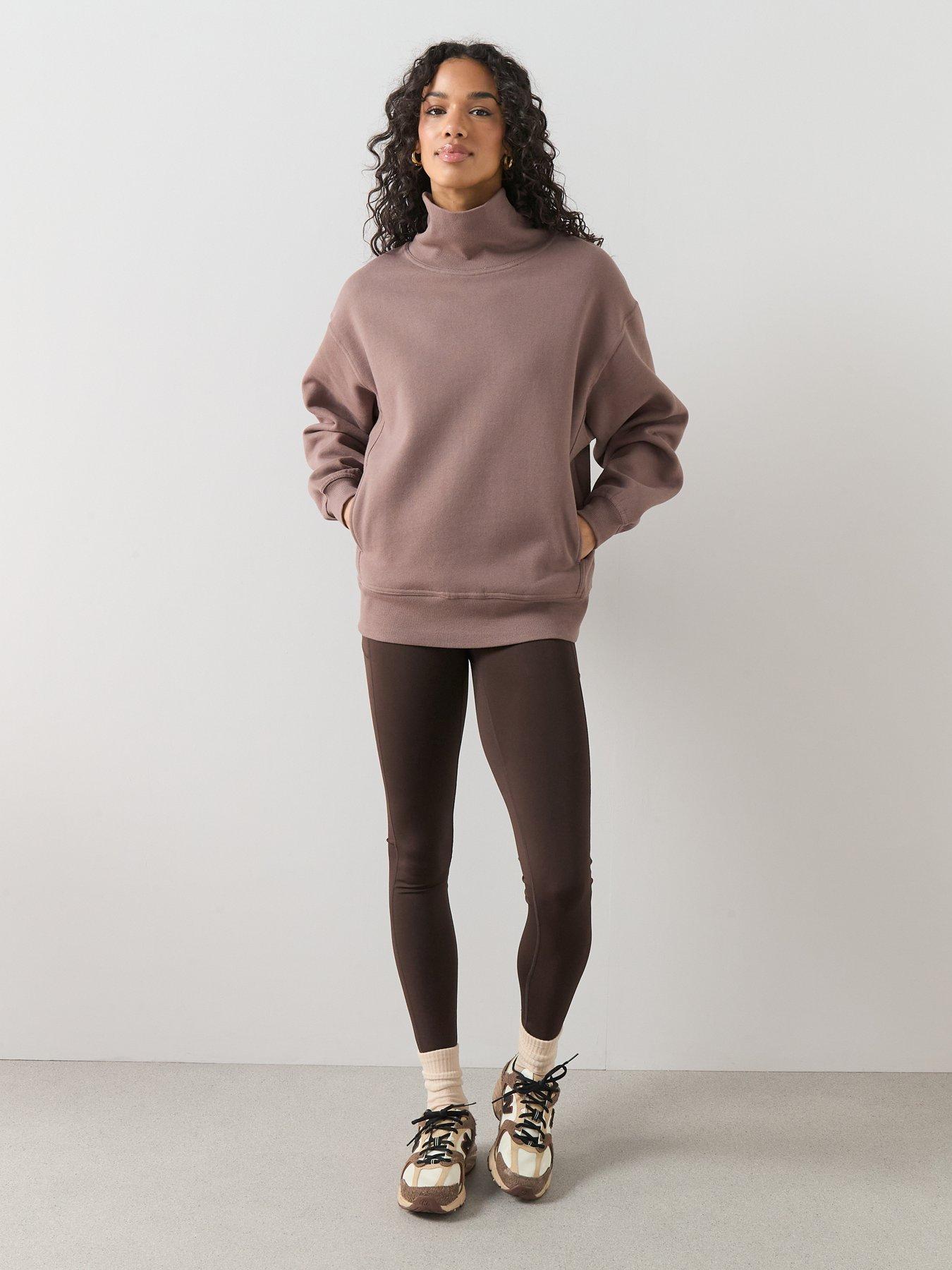 Image 3 of 6 of The Very Collection Funnel Neck Sweatshirt - Brown