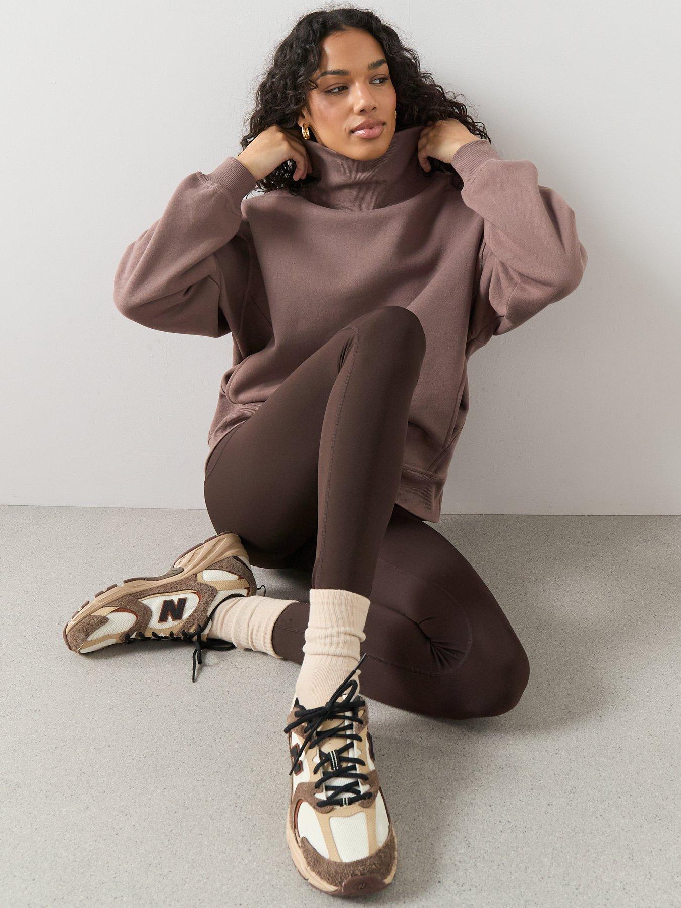 Image 4 of 6 of The Very Collection Funnel Neck Sweatshirt - Brown