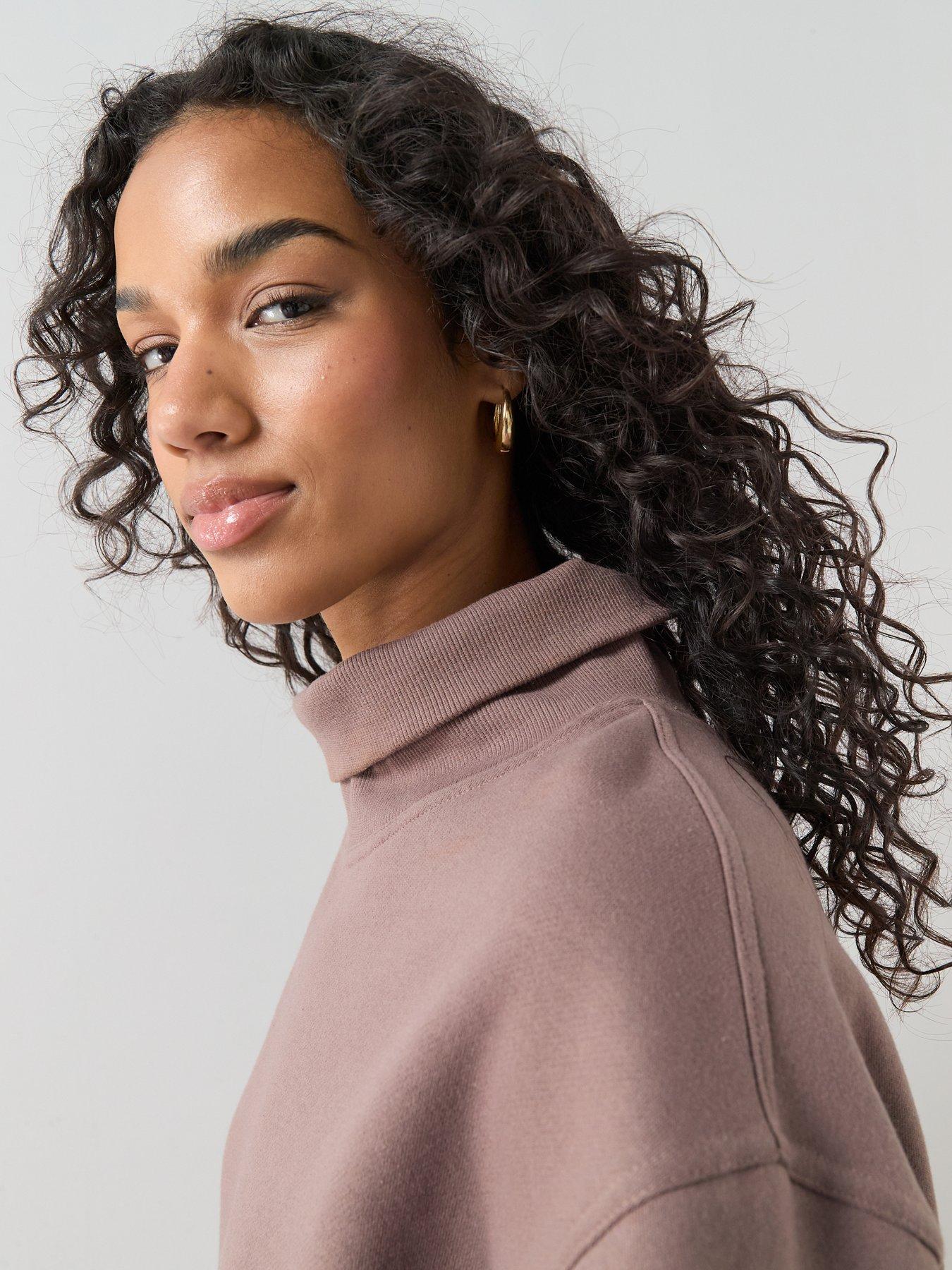 Image 5 of 6 of The Very Collection Funnel Neck Sweatshirt - Brown
