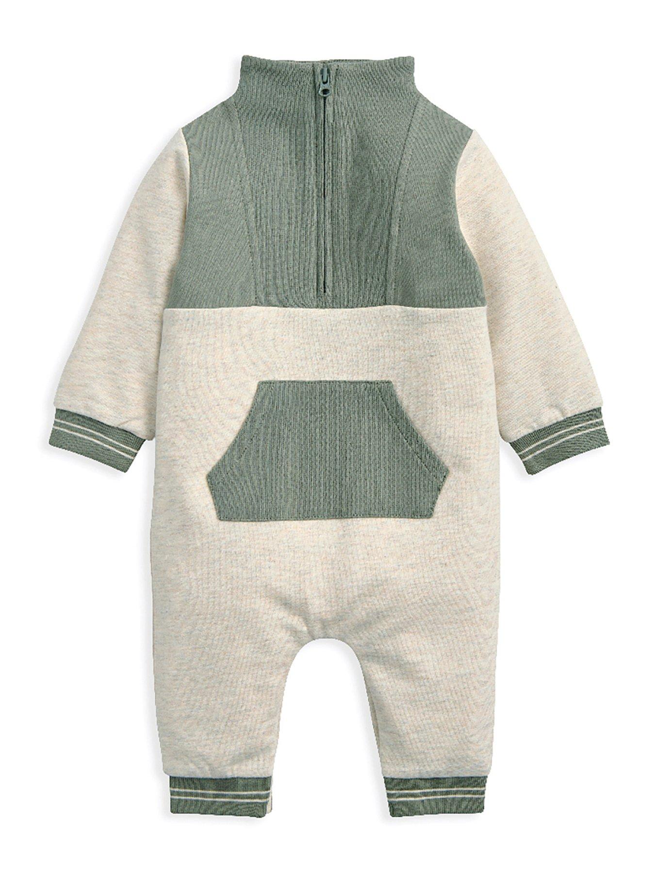 undefined Baby Boys Colour Block Slouchy Romper - Beige