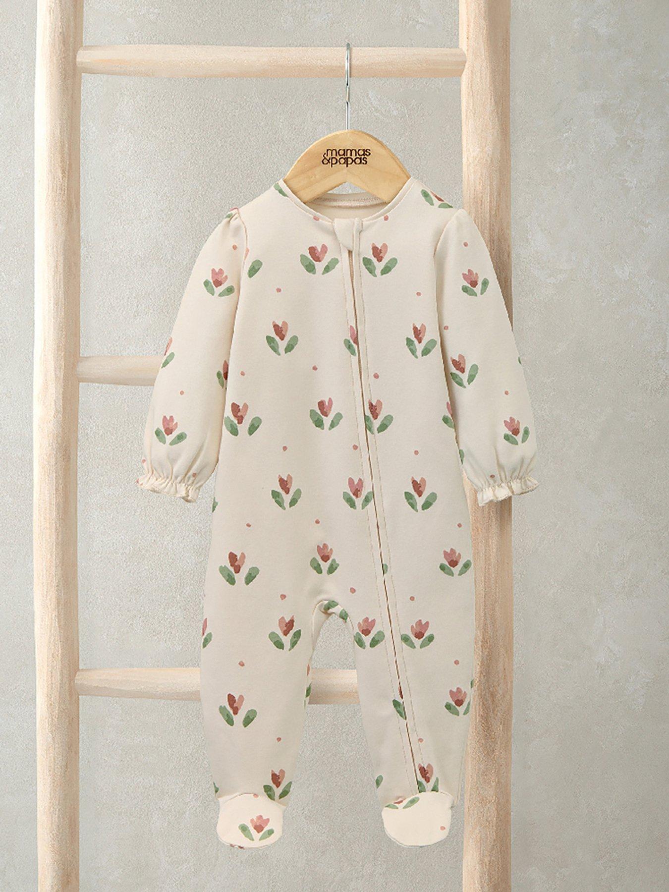 undefined Baby Girls Tulip Spot Zip Sleepsuit - Cream
