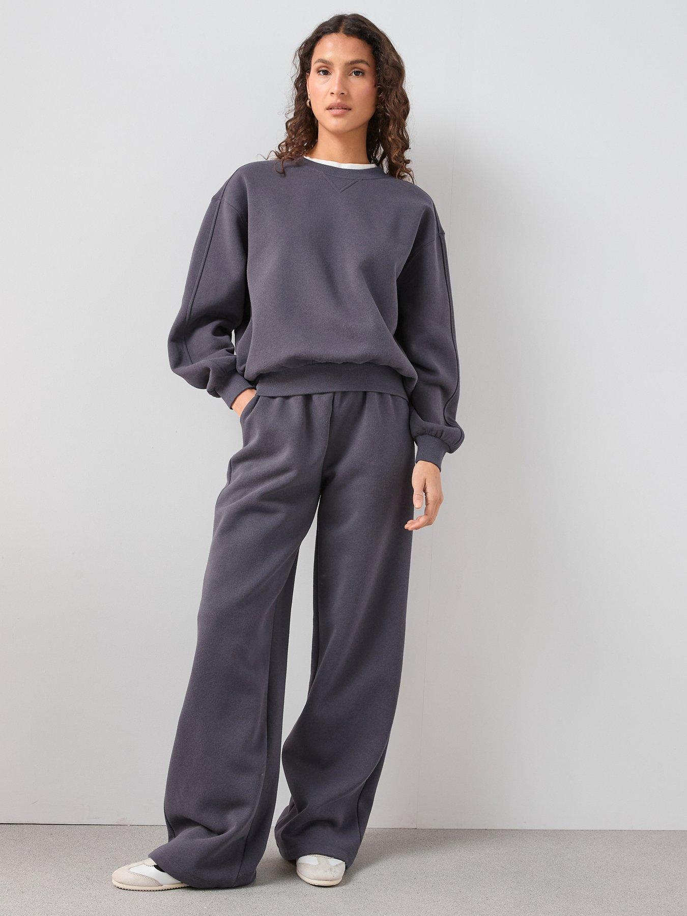 The Very Collection Wide Leg Relaxed Joggers - Grey