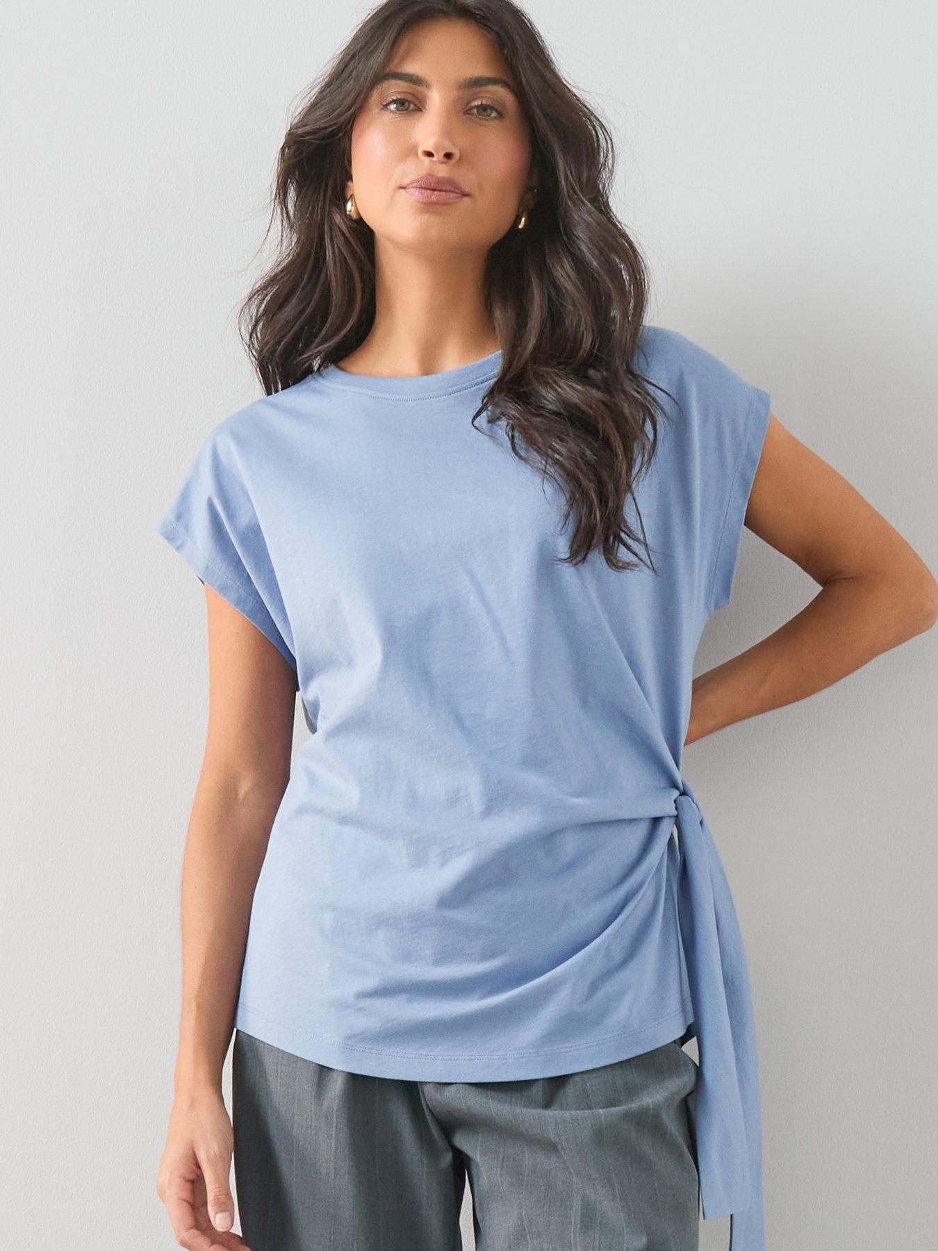Image 6 of 6 of The Very Collection Tie Side T-Shirt - Blue