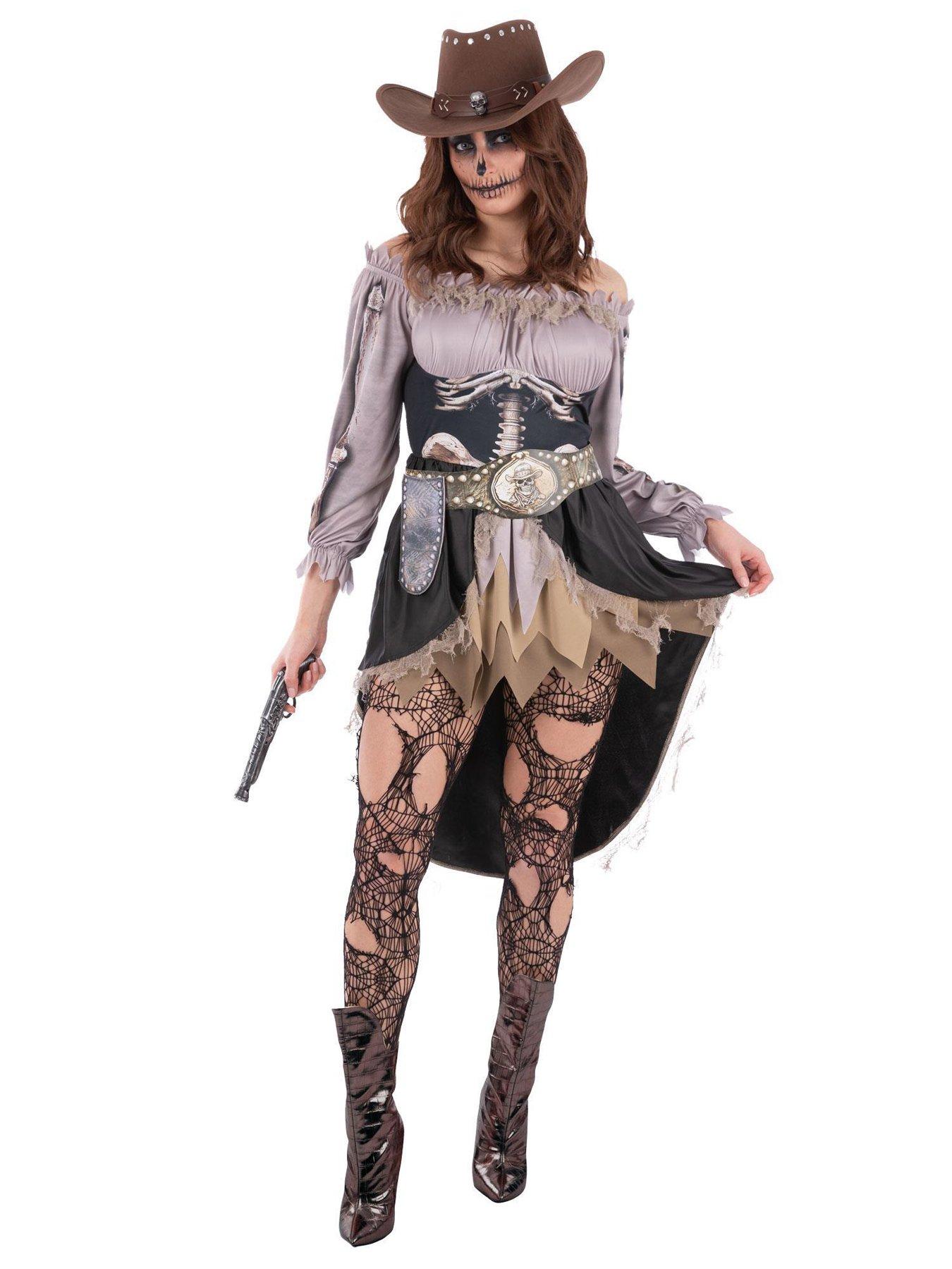 Ladies Saloon Girl Skeleton Costume