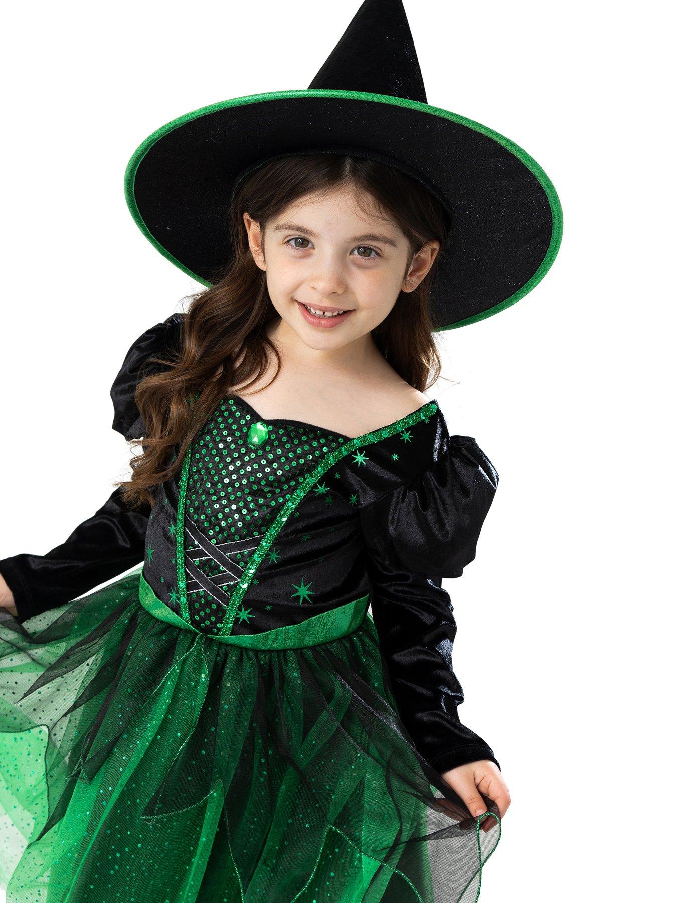 green witch dress Dare Fashion Adult Gothic Witch Costume Black Corset Dress Green Hat Tights M