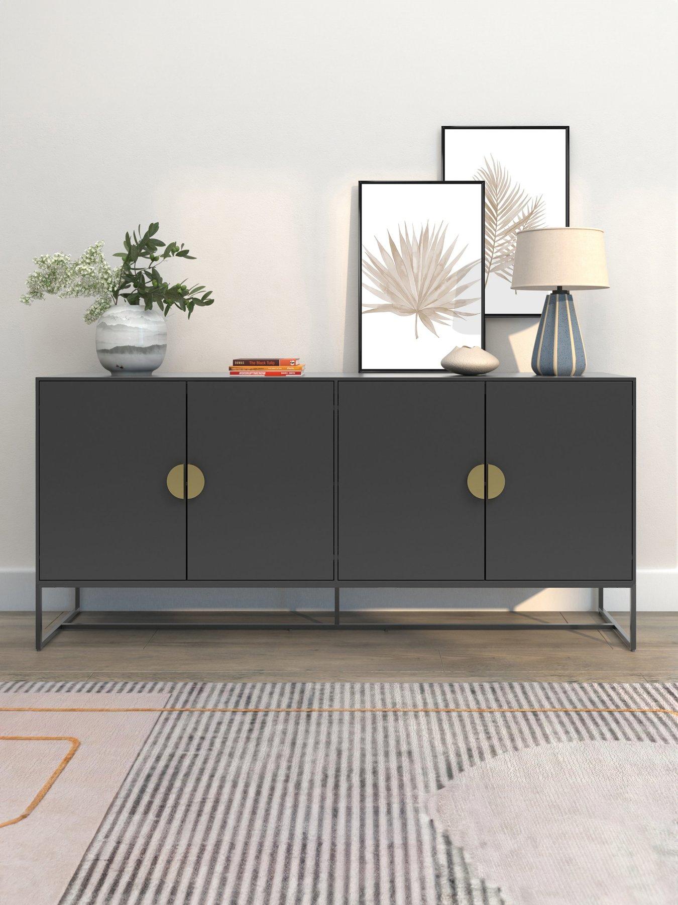 Dorel Home Asia 4 Door Sideboard Cabinet
