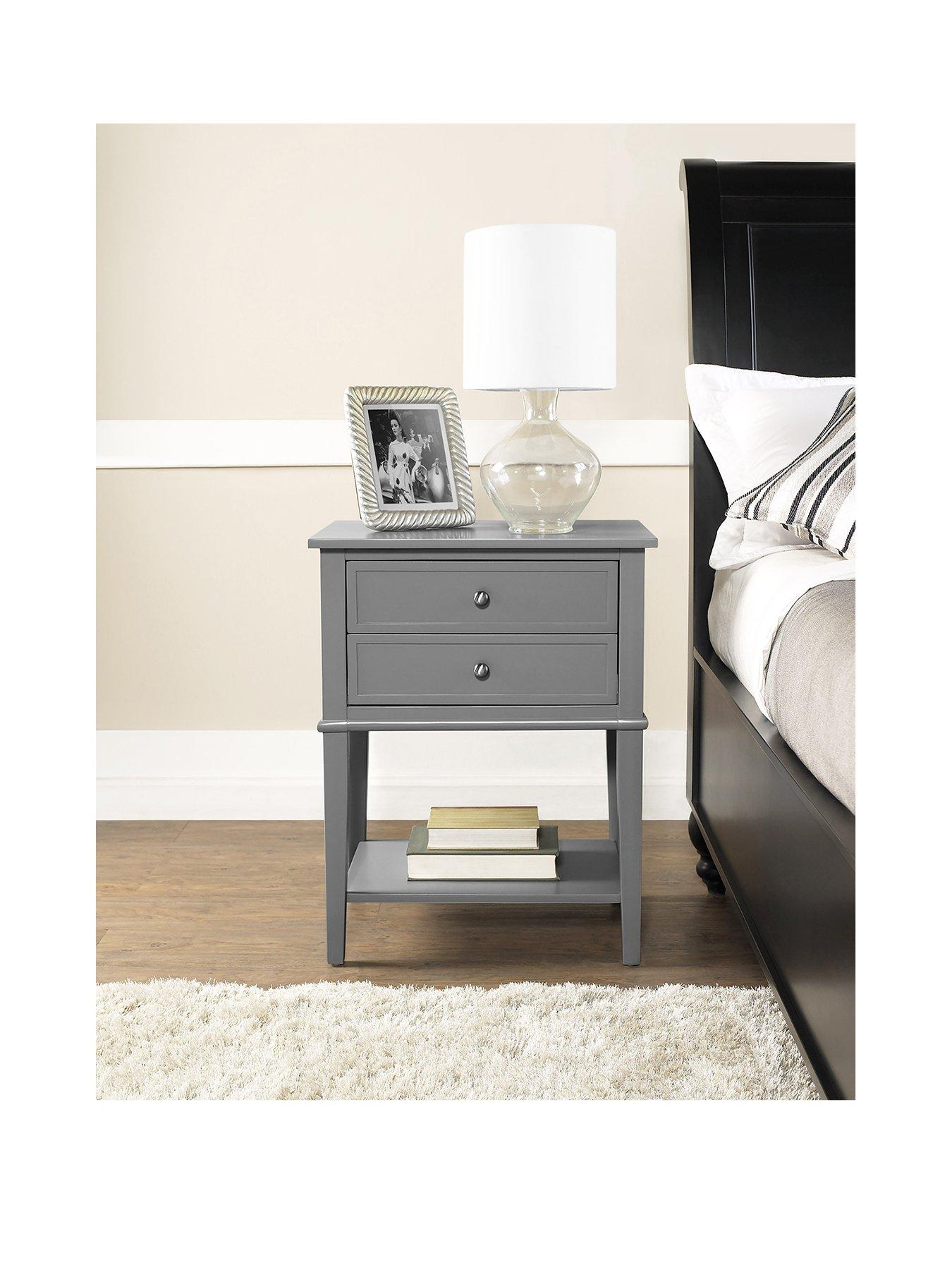 Image 2 of 6 of Dorel Home Franklin Accent Table With 2 Drawers Grey