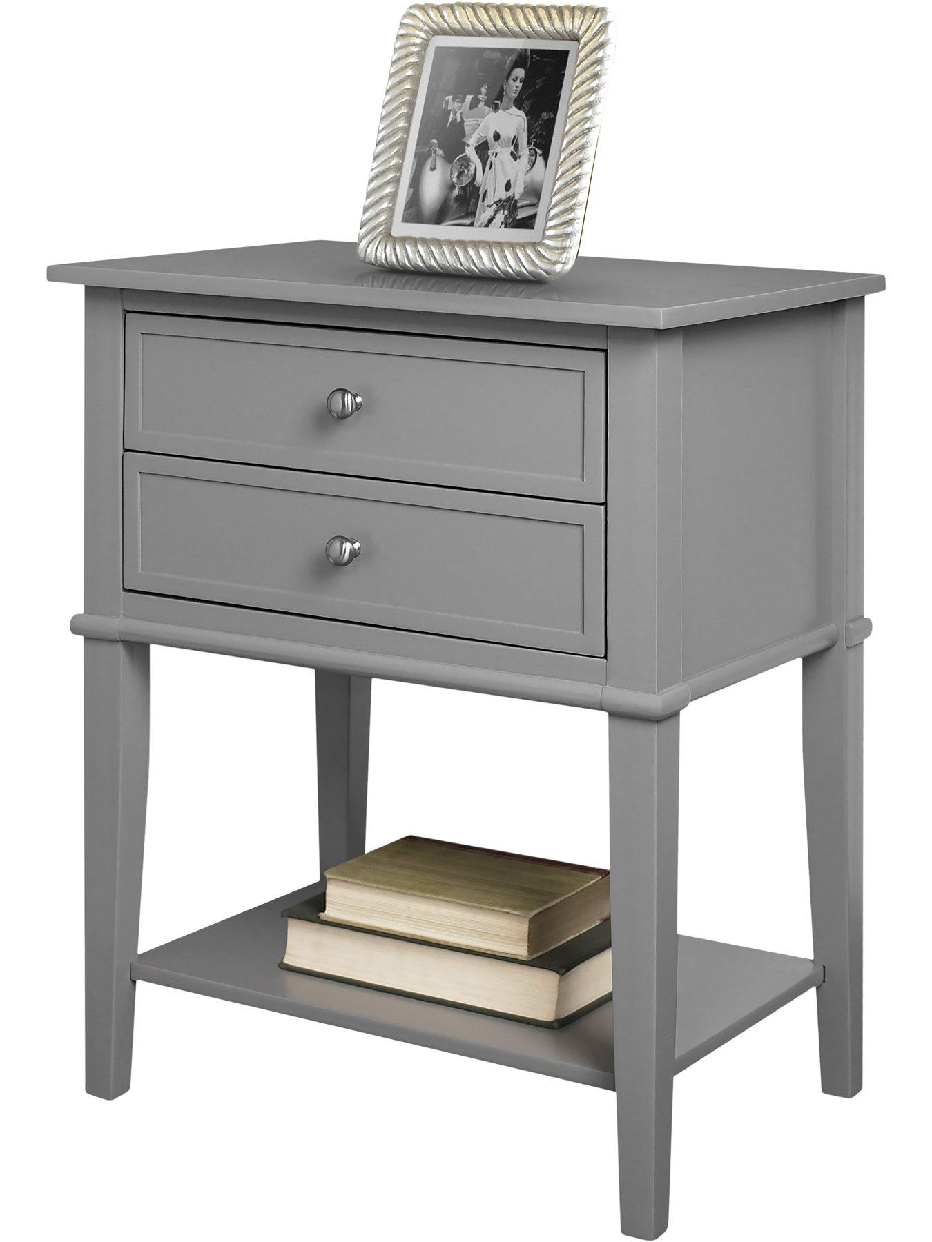 Image 4 of 6 of Dorel Home Franklin Accent Table With 2 Drawers Grey
