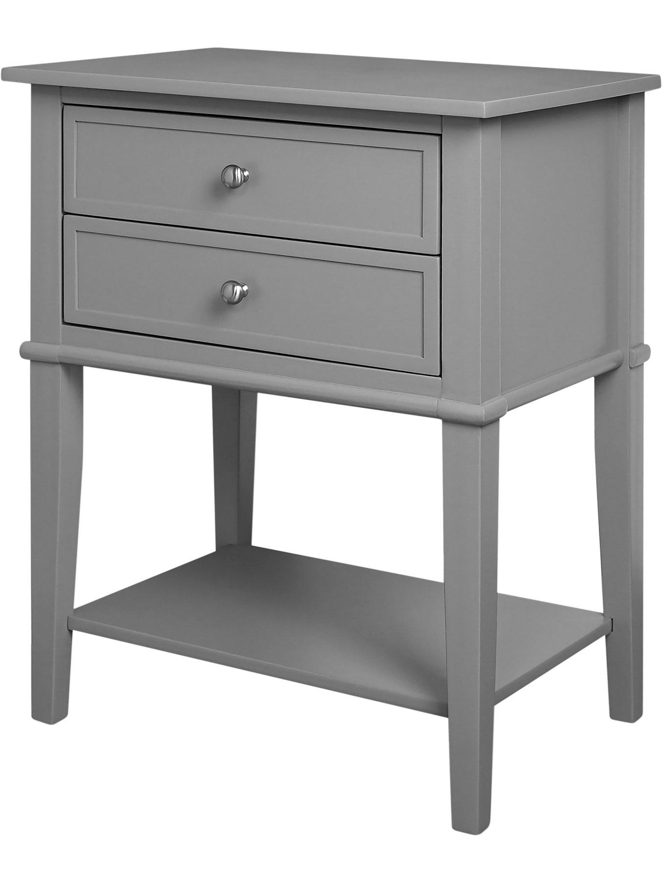 Image 5 of 6 of Dorel Home Franklin Accent Table With 2 Drawers Grey