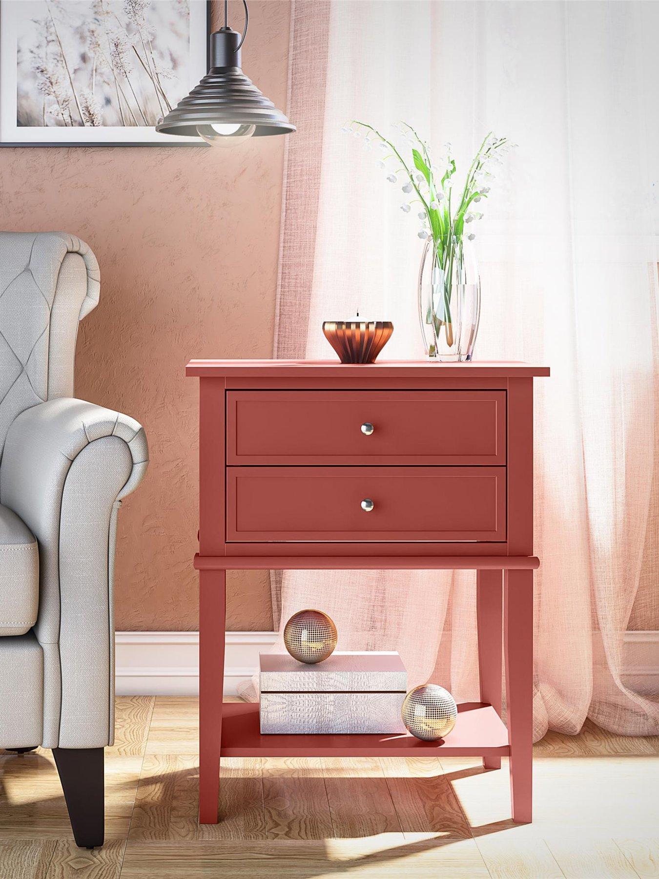 undefined Franklin Accent Table With 2 Drawers Terracotta