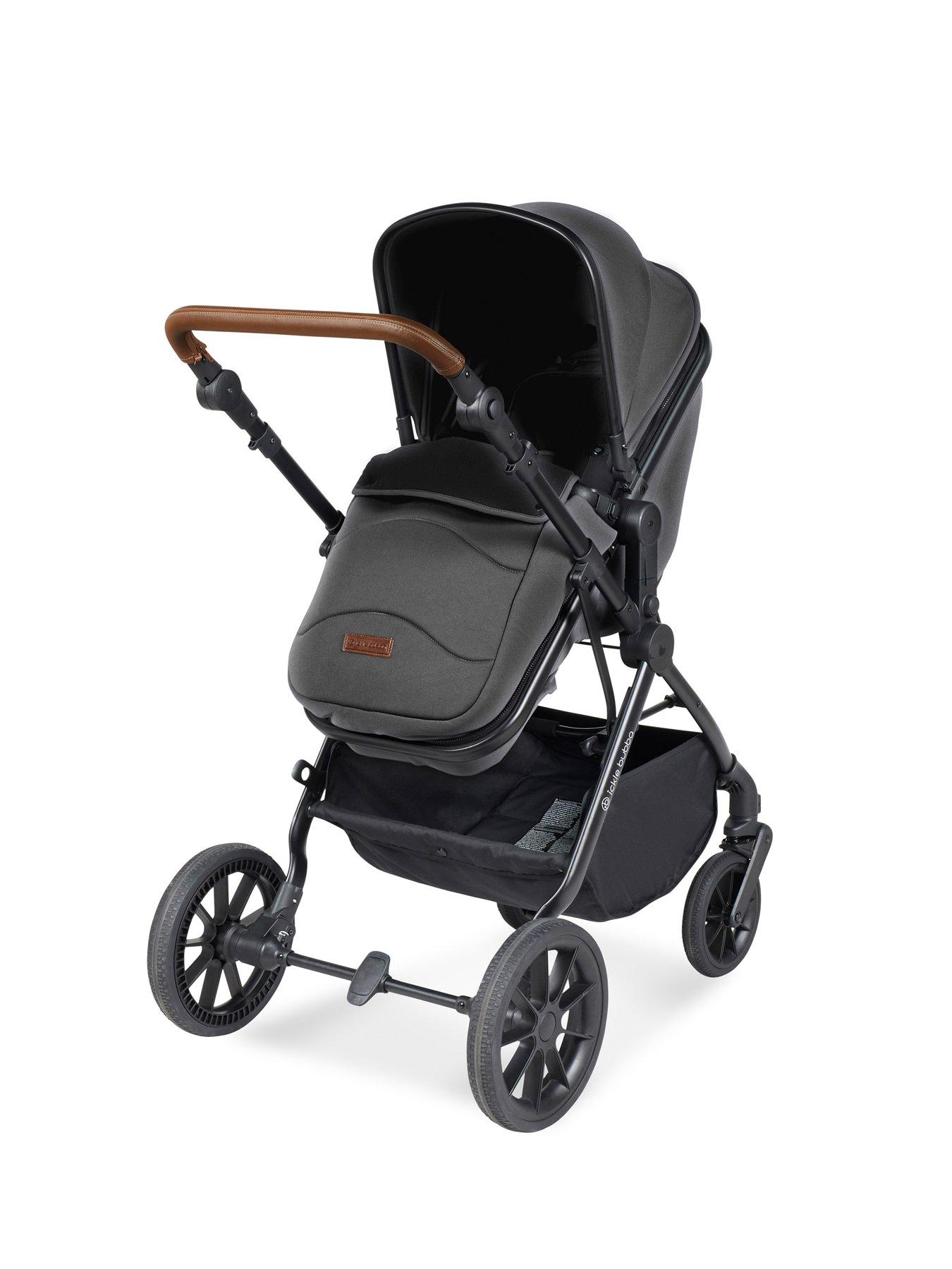 Image 2 of 6 of Ickle Bubba Cosmo All-in-One i-Size Travel System with Cirrus Car Seat &amp; ISOFIX Base - Black / Graphite / Tan