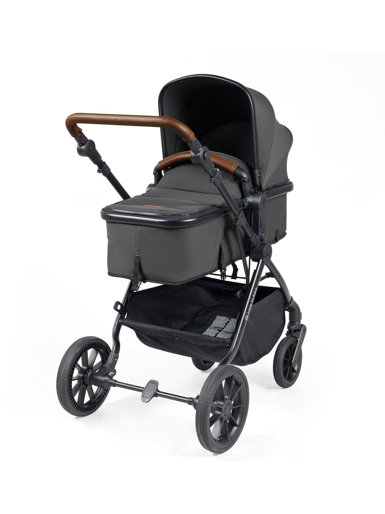 Image 3 of 6 of Ickle Bubba Cosmo All-in-One i-Size Travel System with Cirrus Car Seat &amp; ISOFIX Base - Black / Graphite / Tan