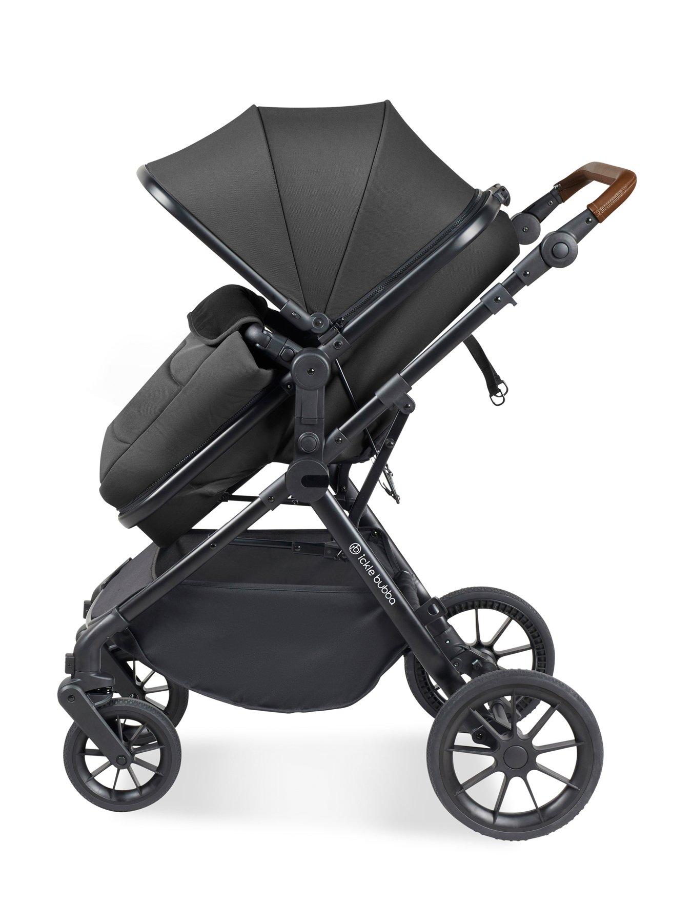 Image 4 of 6 of Ickle Bubba Cosmo All-in-One i-Size Travel System with Cirrus Car Seat &amp; ISOFIX Base - Black / Graphite / Tan