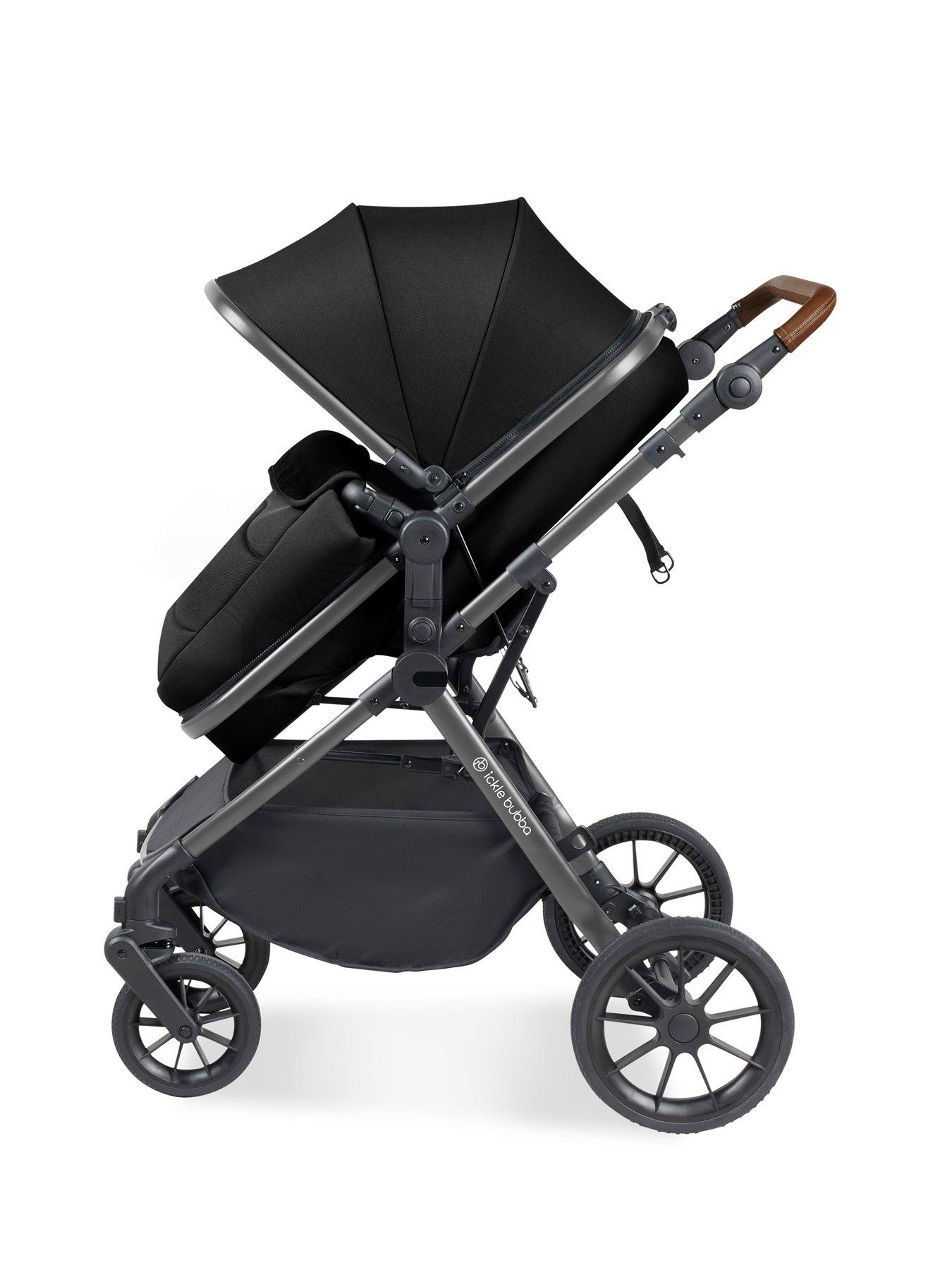 Image 4 of 6 of Ickle Bubba Cosmo All-in-One i-Size Travel System with Cirrus Car Seat &amp; ISOFIX Base - Gunmetal / Black / Tan