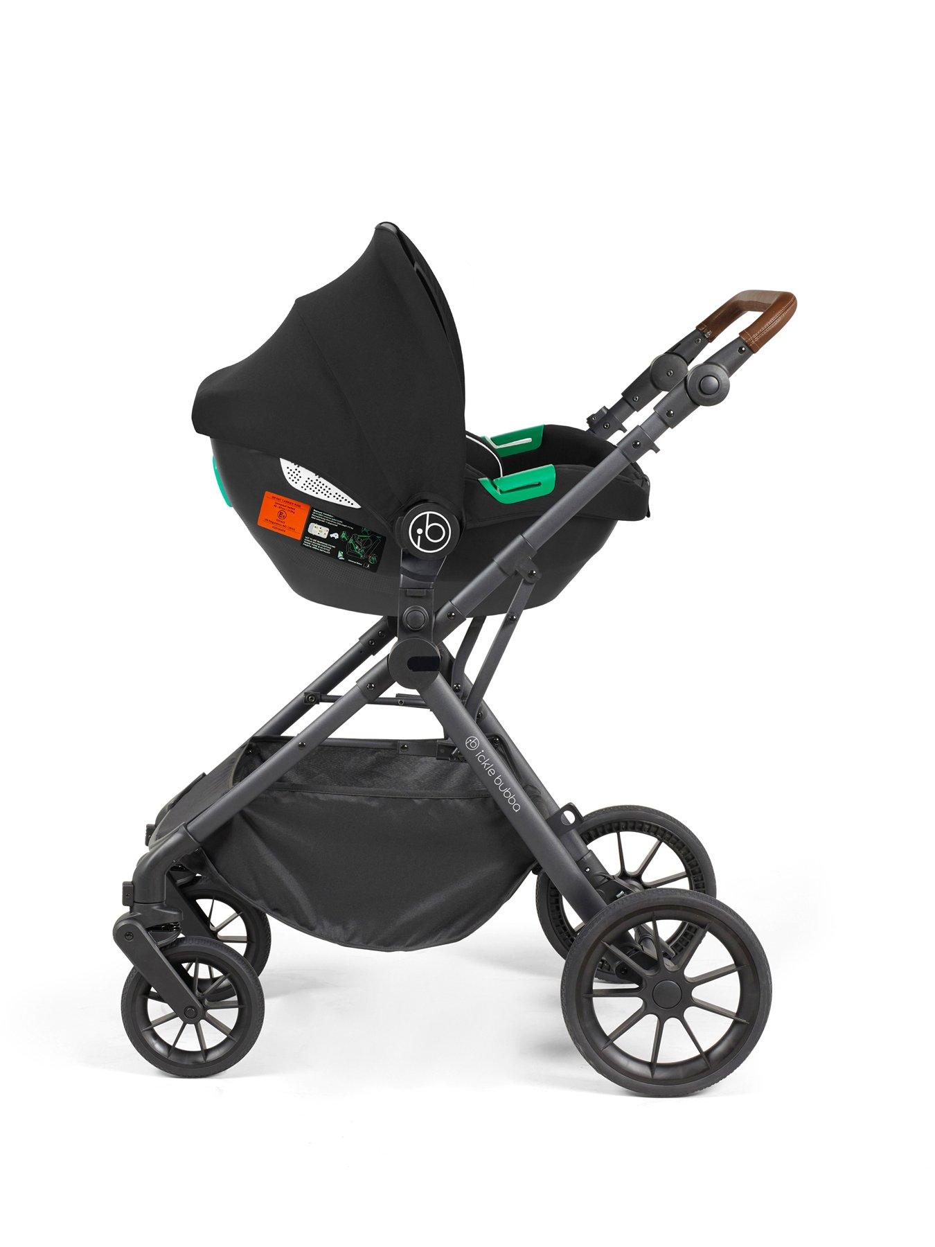 Image 5 of 6 of Ickle Bubba Cosmo All-in-One i-Size Travel System with Cirrus Car Seat &amp; ISOFIX Base - Gunmetal / Black / Tan