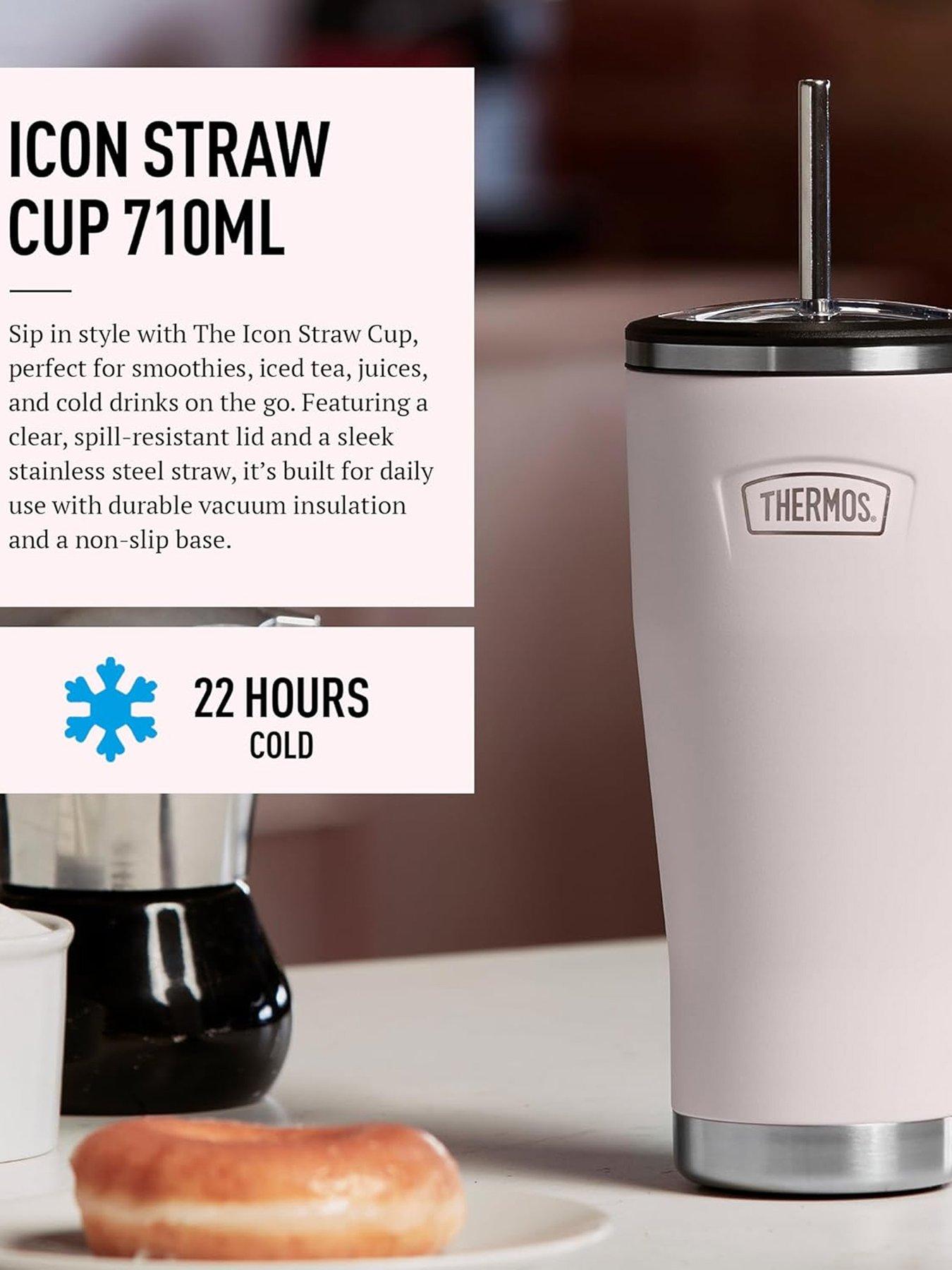 THERMOS Icon Beverage Bottle 710 ml Stainless Steel Insulated Drinking Bottle 18 Hours Hot / 24 Hours Cold Dishwasher Safe Absolutely Close BPA Free
